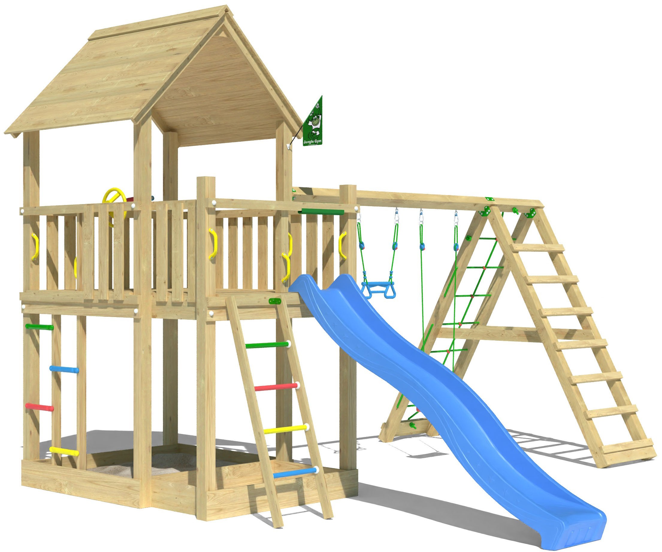 Jungle Gym Spielturm »Majesty« Spielanlage mit Schaukel, Kletterbock und Rutsche mit Wasseranschluss