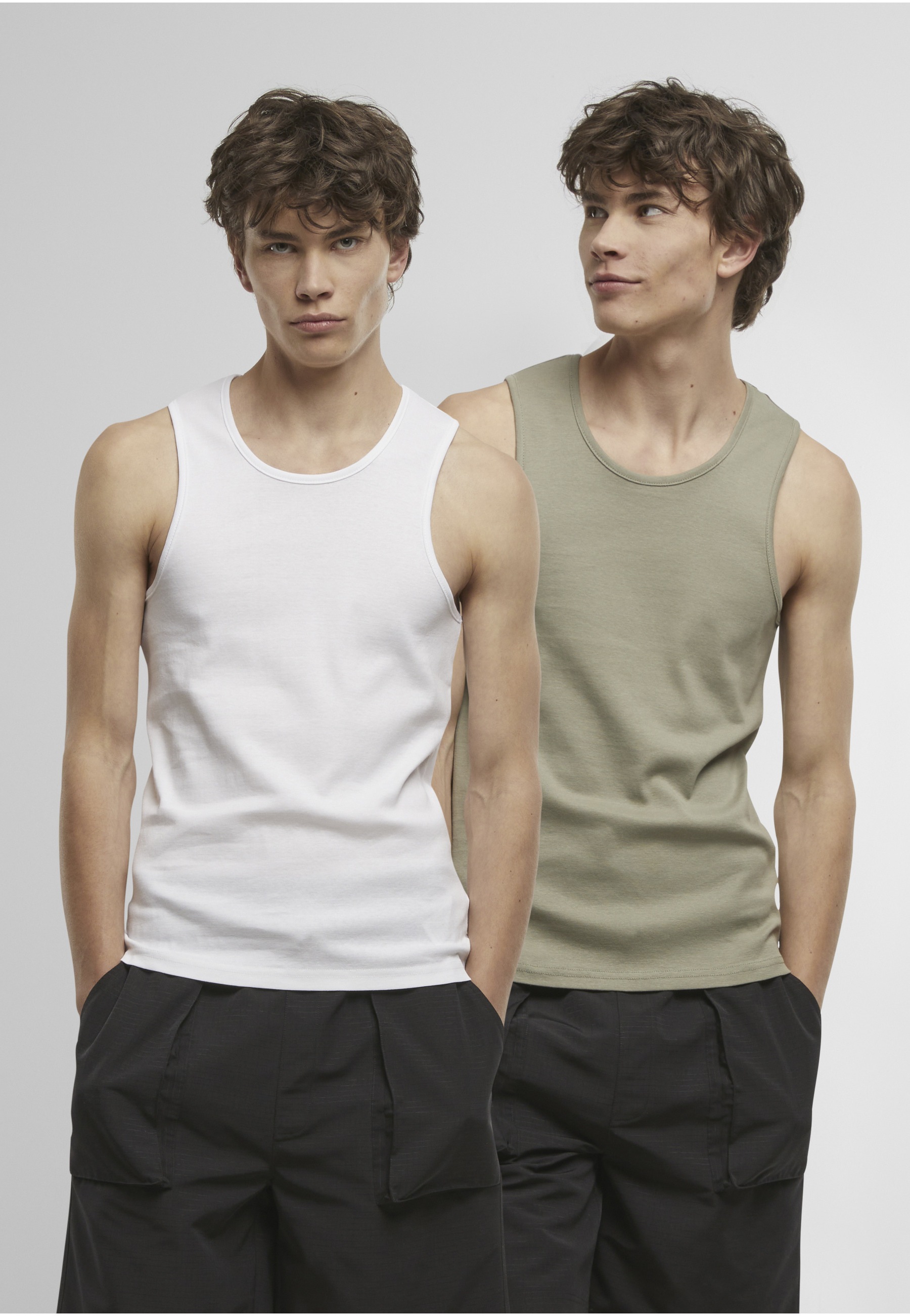 URBAN CLASSICS Tanktop »Urban Classics Ribbed Undershirt 2-Pack« 1 Stk.