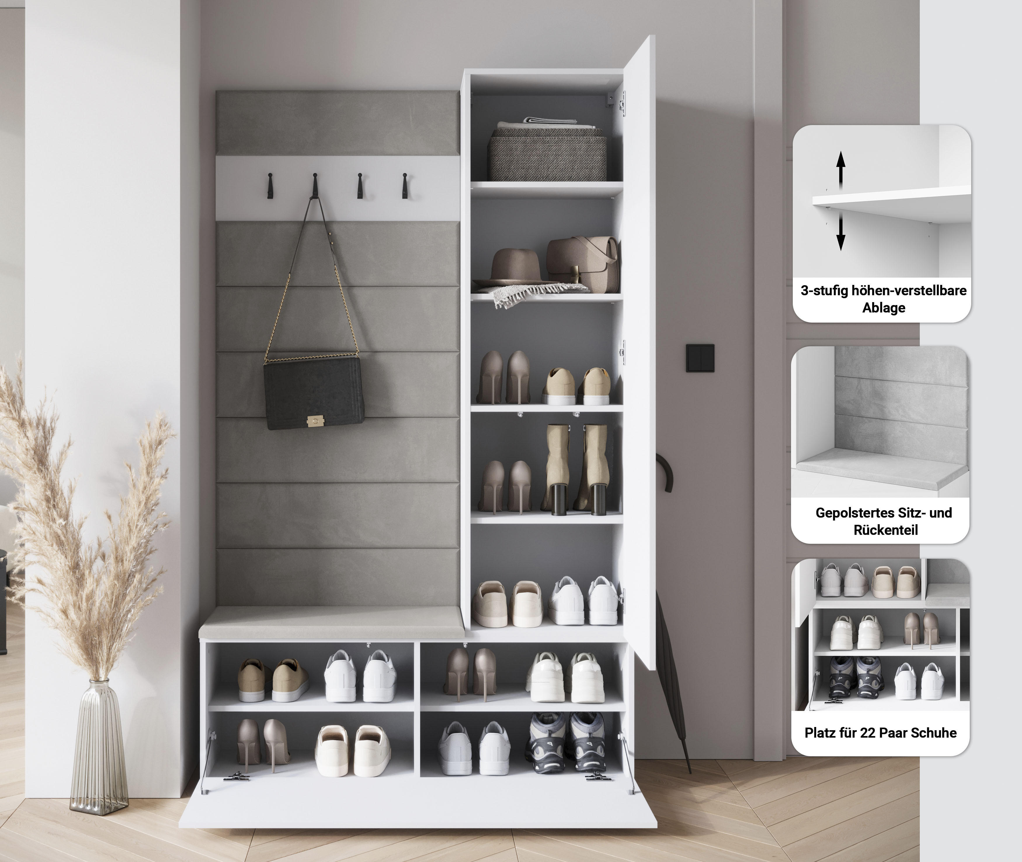 Thumbnail - Home affaire Garderoben-Set "TEJO II" Komplett-Set, 1 Stk. tlg.