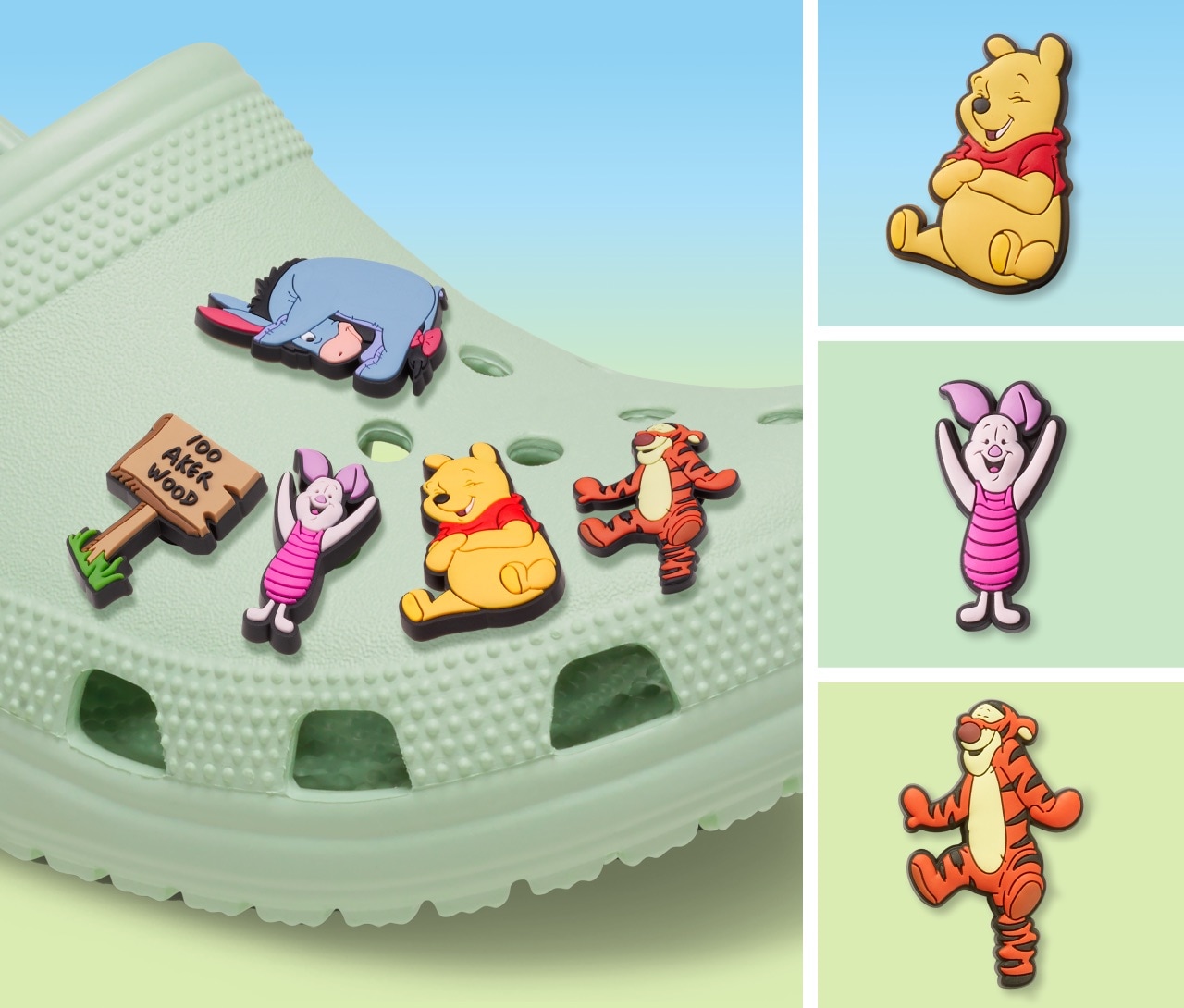 Crocs Schuhanstecker »Jibbitz™ Winnie The Pooh«, (Set, 5 tlg., Kein Spielzeug. Nicht für Kinder unter 3 Jahren geeignet), Schuh Anstecker für Disneys Puuh und seine Freunde