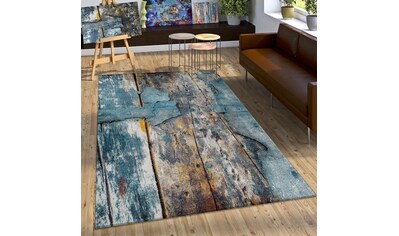 Paco Home Teppich »Natura 850«, rechteckig, Kurzflor mit kunstvollem Holzplatten Design kaufen