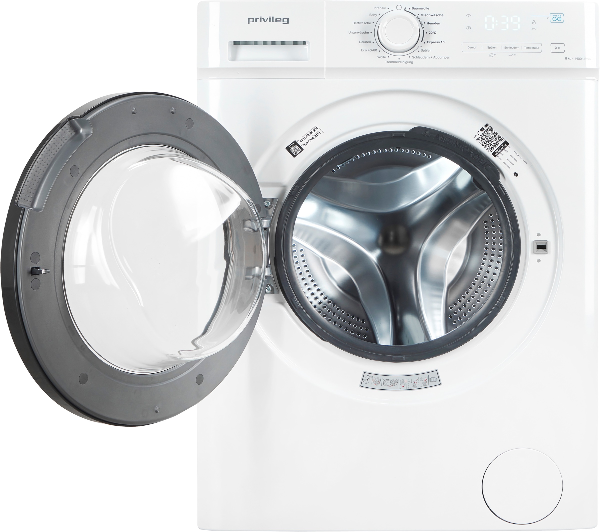 Privileg Waschmaschine MY TIME »PWFA 854A MY TIME DE«, 8 kg, 1400 U/min, Mehrfachwasserschutz+
