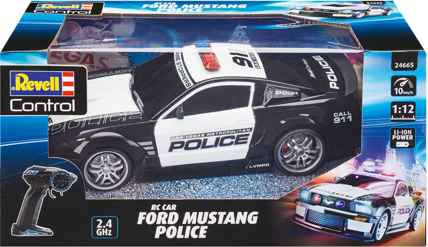 Ferngesteuertes Auto RC Car US Police Ford Mustang 1:12