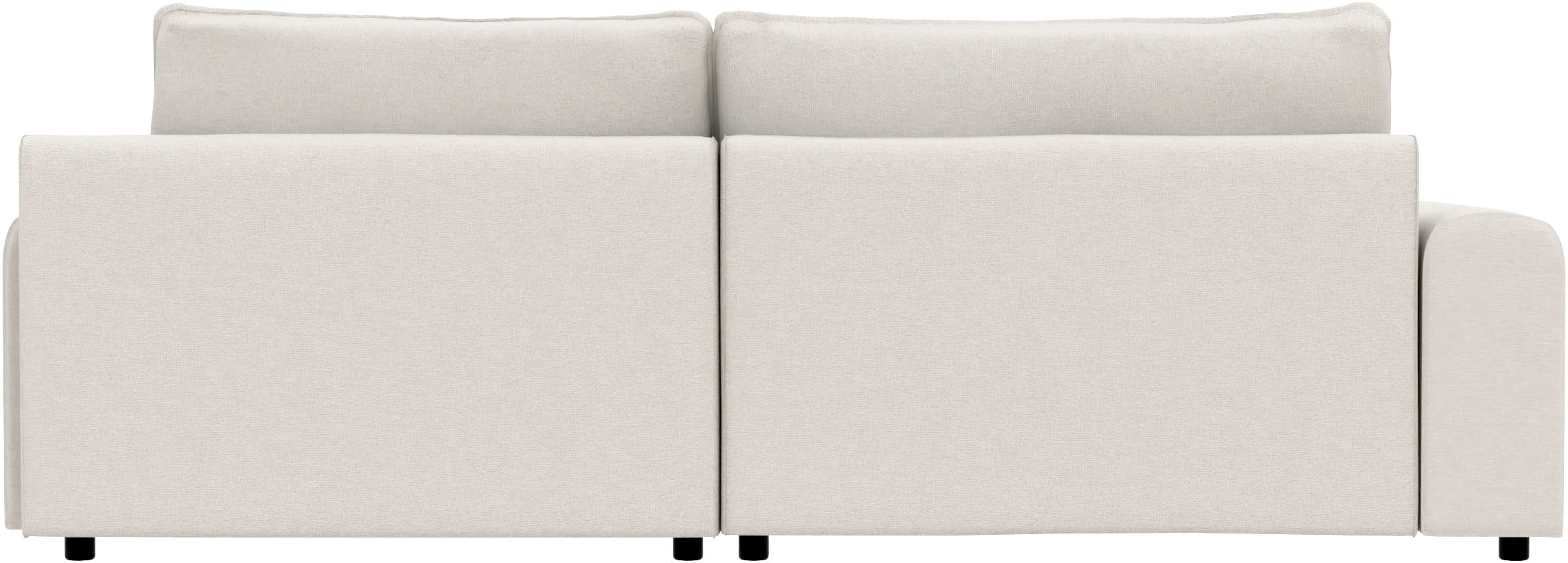 TRENDMANUFAKTUR Ecksofa »Fordon, Schlafsofa mit Bettkasten, Couch in L-Form, Breite 250 cm«, in Struktur LUMOS, 3D-Effekt, sandgrau, Recamiere rechts