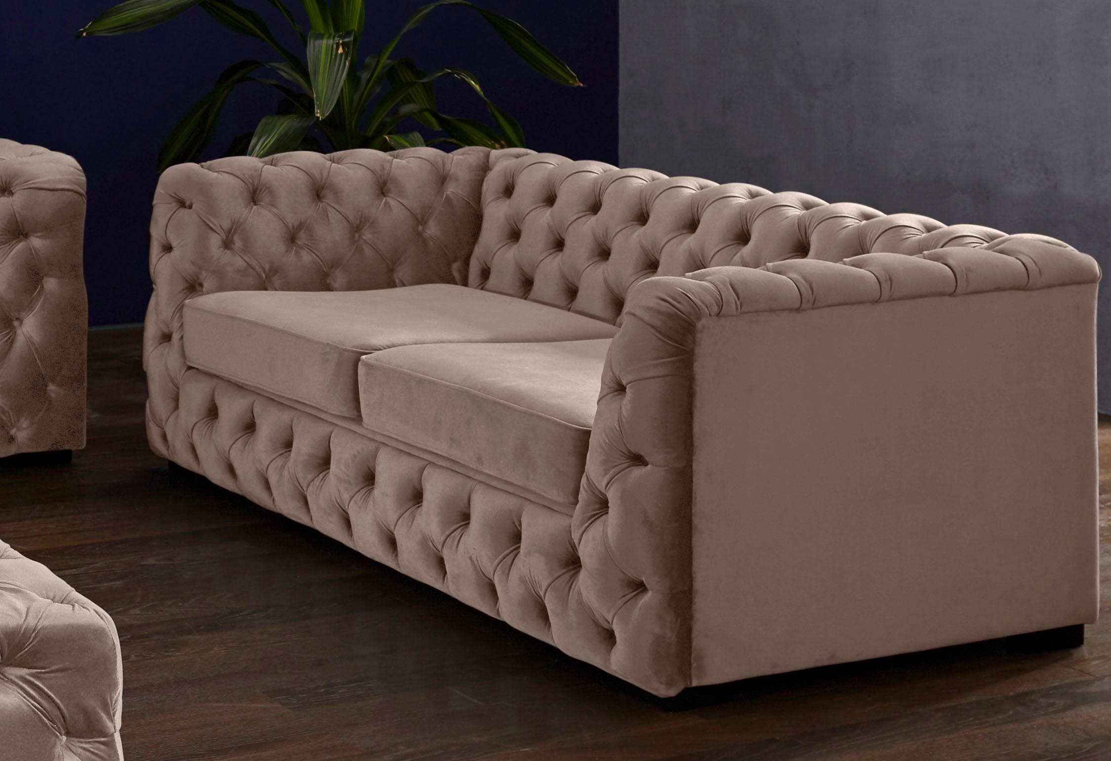 Home affaire Chesterfield-Sofa "Kalina" mit klassischer Chesterfield-Knopfh günstig online kaufen