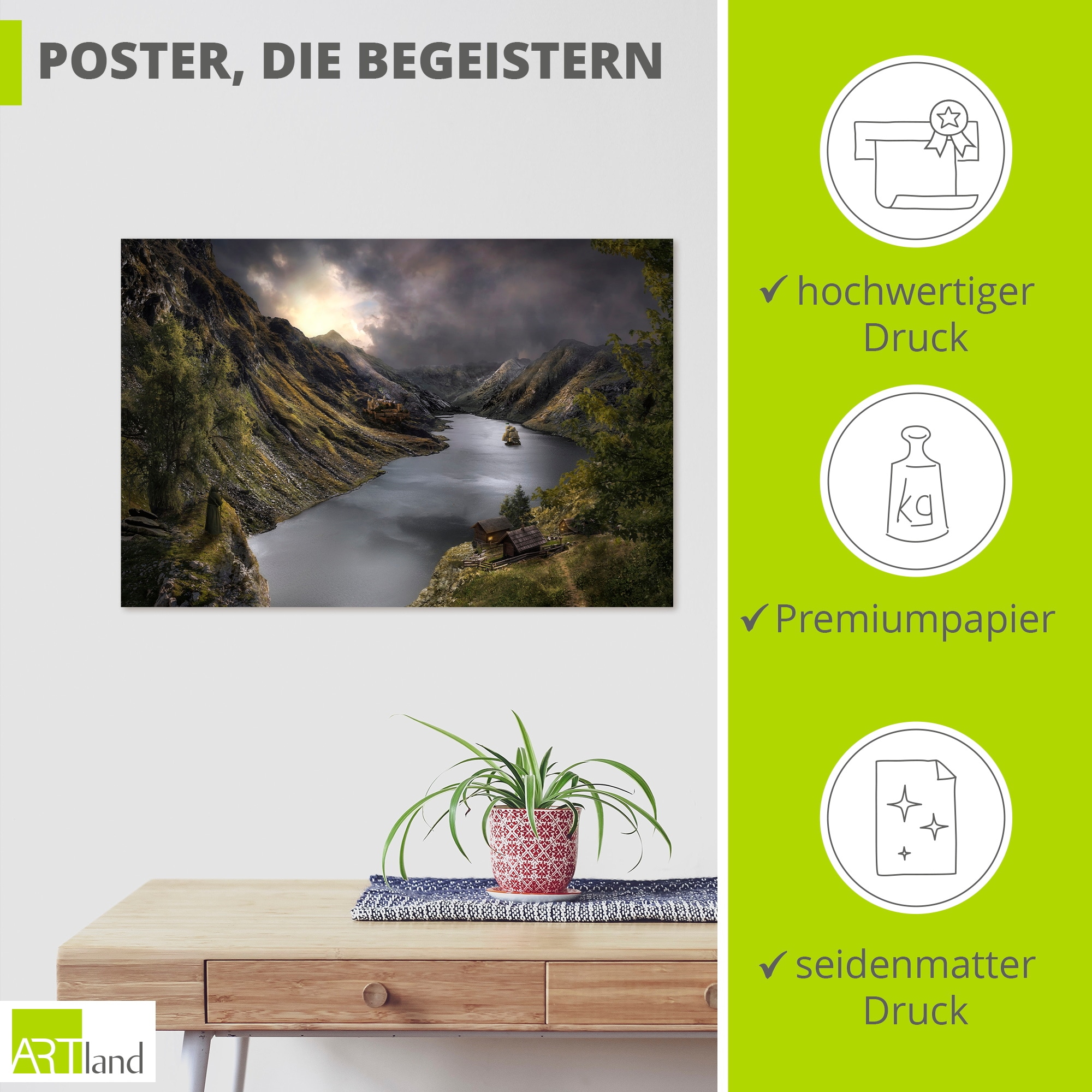 Artland Wandbild »Am großen Fluss« 1 Stk. tlg. als Alubild, Leinwandbild, Poster, Wandaufkleber in verschied. Größen