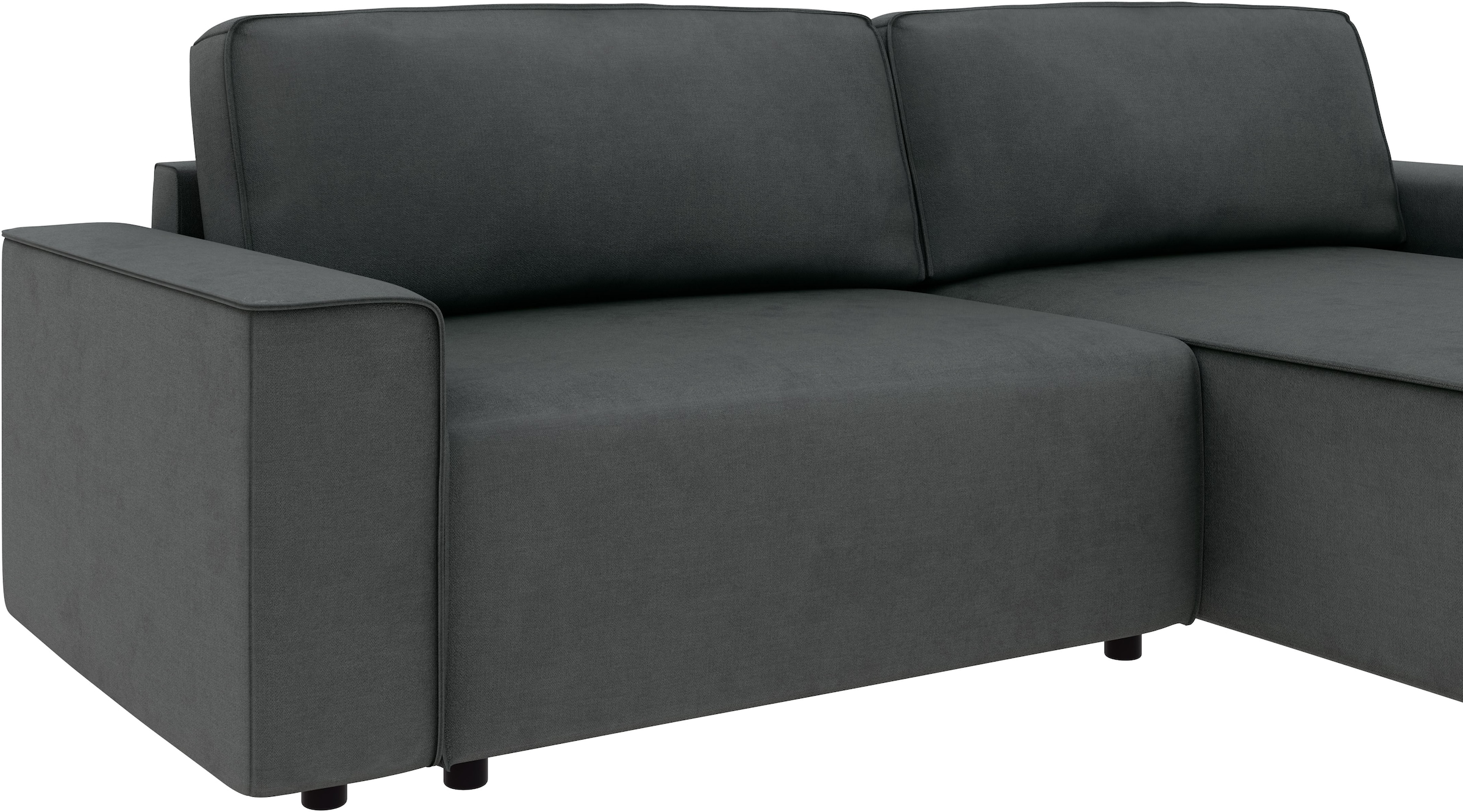 INOSIGN Ecksofa »Chance, Recamiere beidseitig montierbar, Schlaffunktion, Breite 265 cm«, in Struktur fein LINO, mit Schlaffunktion und Bettkasten