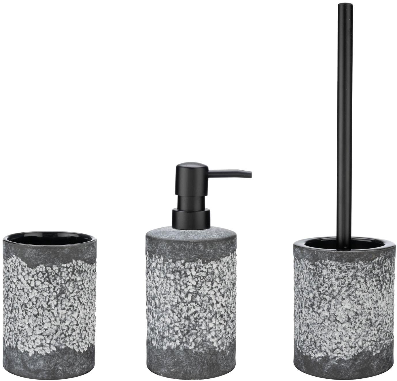 WENKO Badaccessoire-Set "Anfo" bestehend aus Seifenspender, WC-Garnitur, Za günstig online kaufen