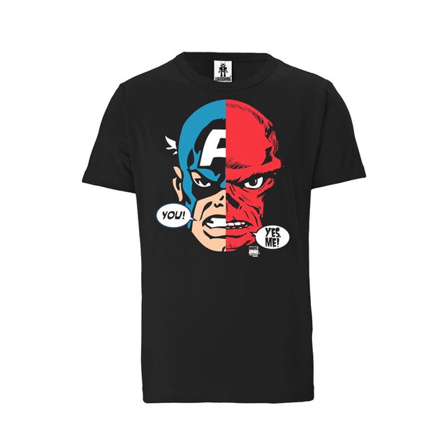LOGOSHIRT T-Shirt »Captain America And Red Skull Faces«, mit coolem  Frontprint für kaufen | BAUR