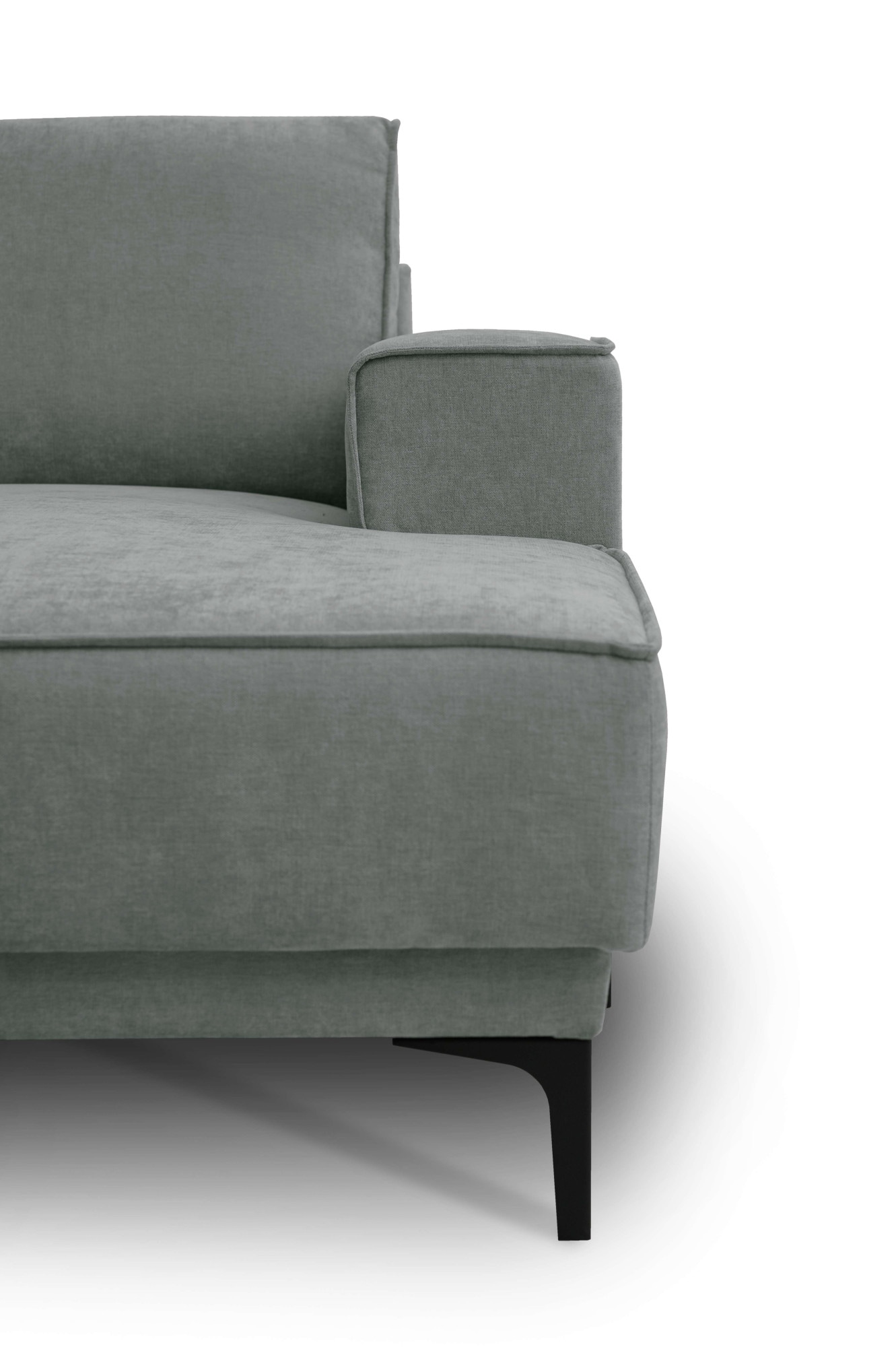 Places of Style Wohnlandschaft »XXL Sofa Oland, Struktur, Flachgewebe, Luxus-Microfaser, Boucle«, U-Form, 342 cm, Wellenunterfederung, Skandi-Design, Metallfüße