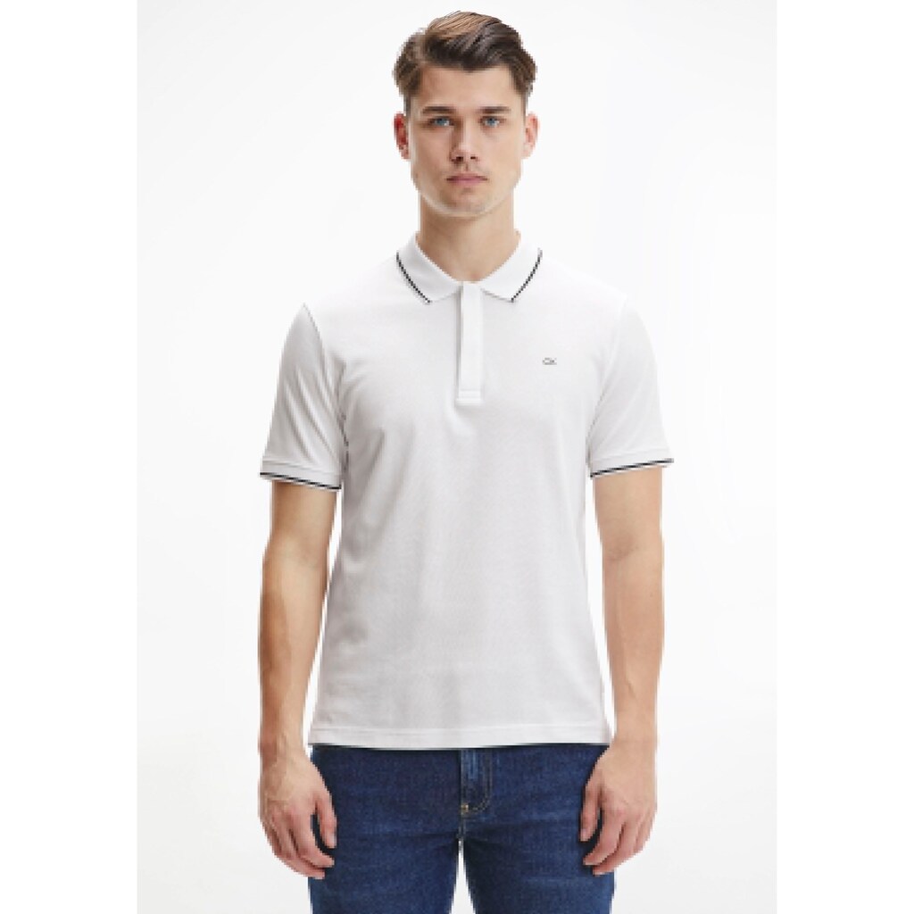 Calvin Klein Poloshirt »STRETCH PIQUE TIPPING SLIM POLO«