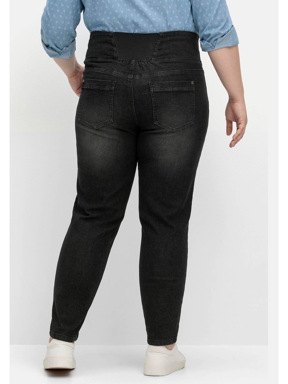 Sheego Stretch-Jeans »Große Größen«, mit breitem High-Waist-Bund