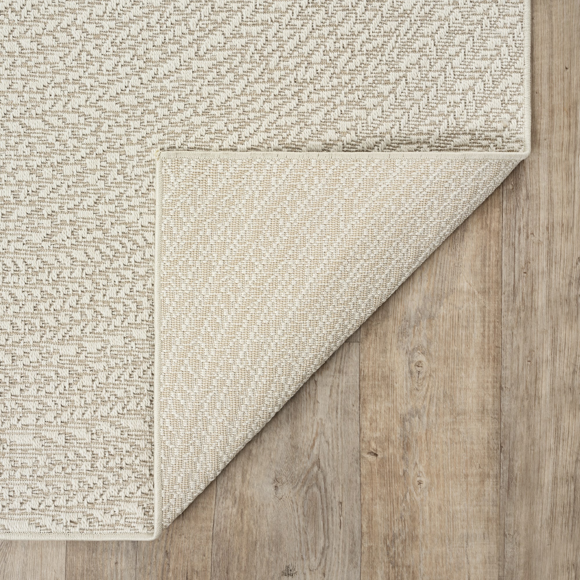 Teppich THE CARPET "Kansas", beige (creme), B:60cm H:1mm L:180cm, Polypropylen, Teppiche, Teppich, moderner robuster In und Outdoor Teppich Jute Look 3