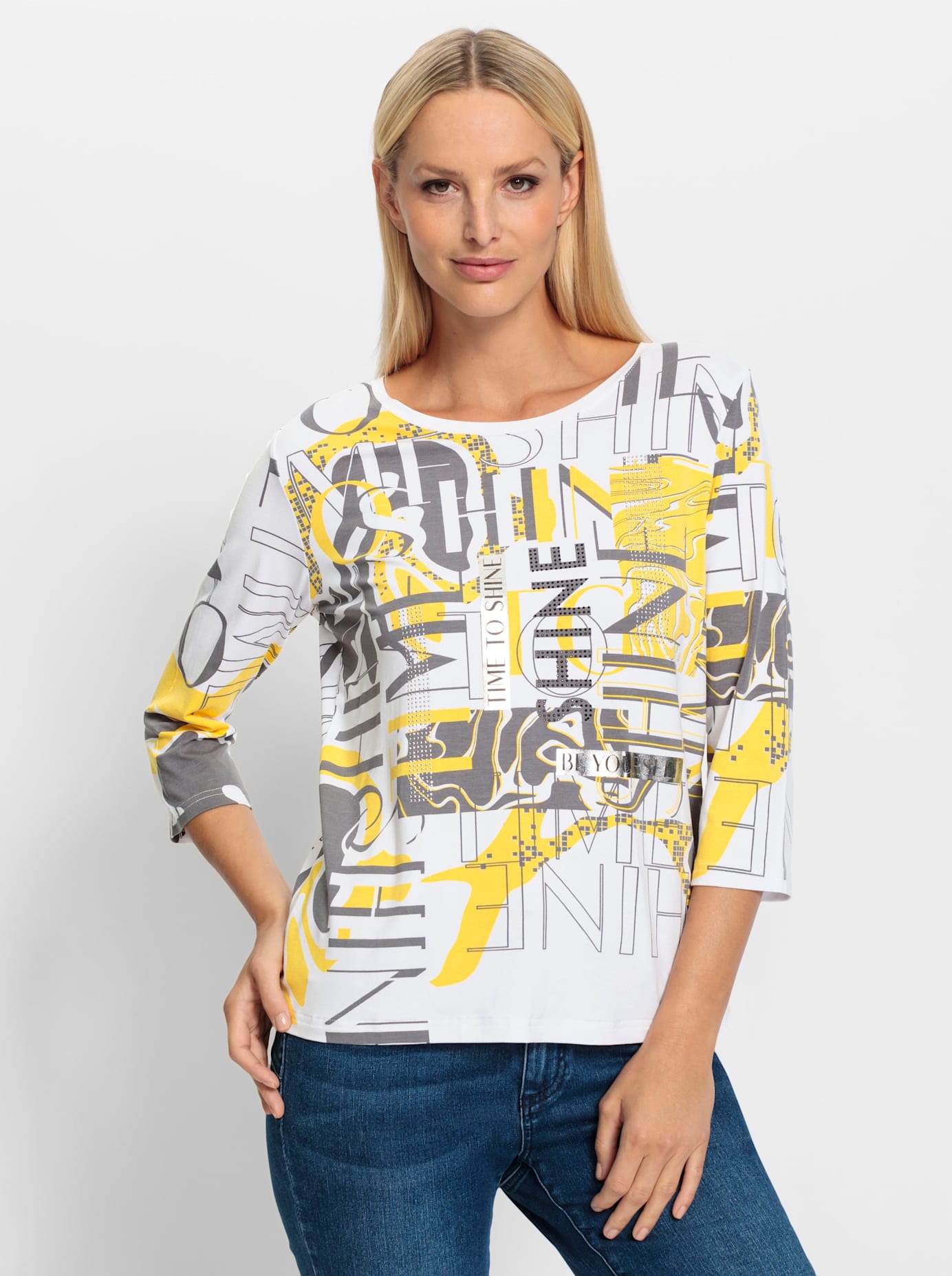 heine 3/4-Arm-Shirt "Druck-Shirt", 1 Stk. günstig online kaufen