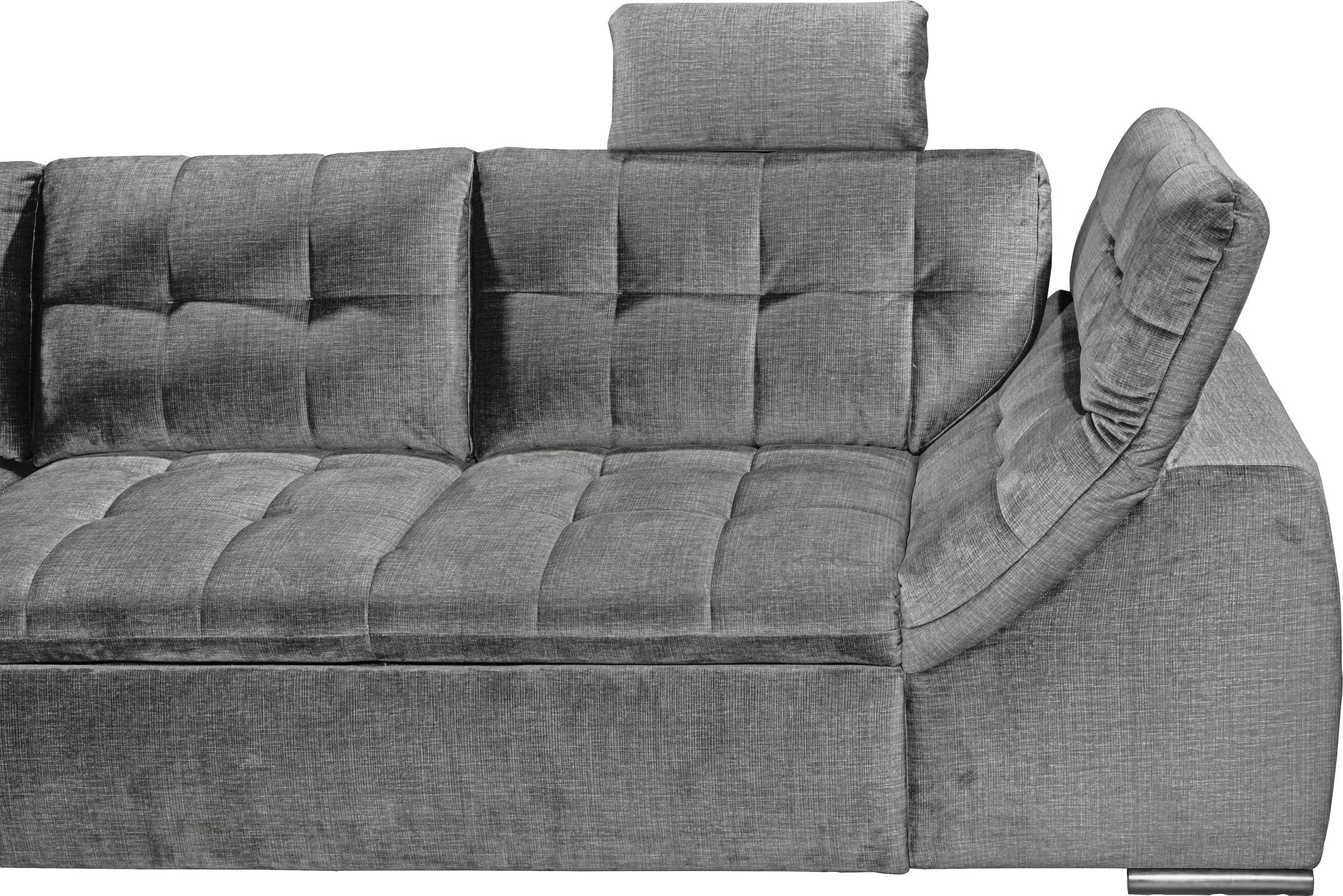 ED EXCITING DESIGN Ecksofa »Estrella L-Form«, mit Bettfunktion, Bettkasten, Armteilverstellung & Kopfstützen