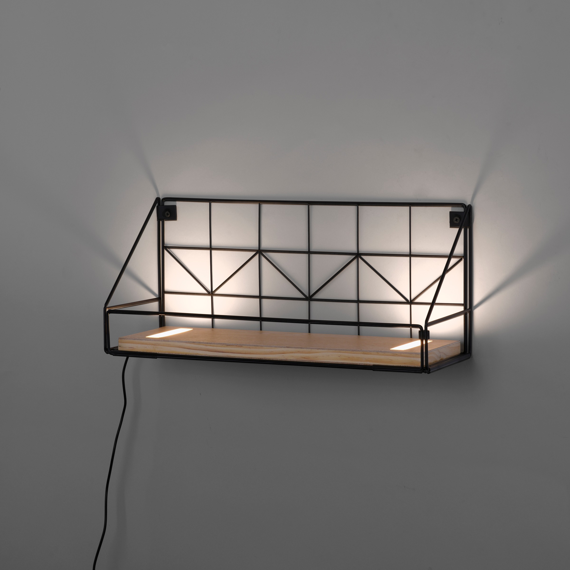 JUST LIGHT Wandleuchte »BOARD«, 1 flammig, Leuchtmittel LED-Board | LED fest integriert, LED, Schalter, Schnurschalter