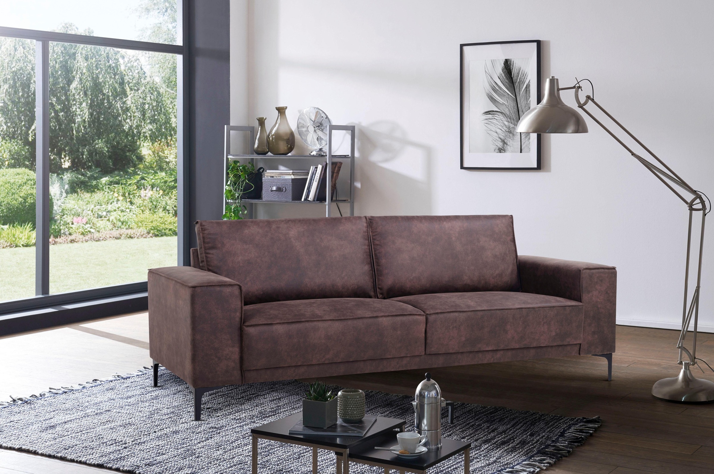 OTTO home 3-Sitzer "3er Sofa Oland, Struktur, Flachgewebe, Luxus-Microfaser günstig online kaufen