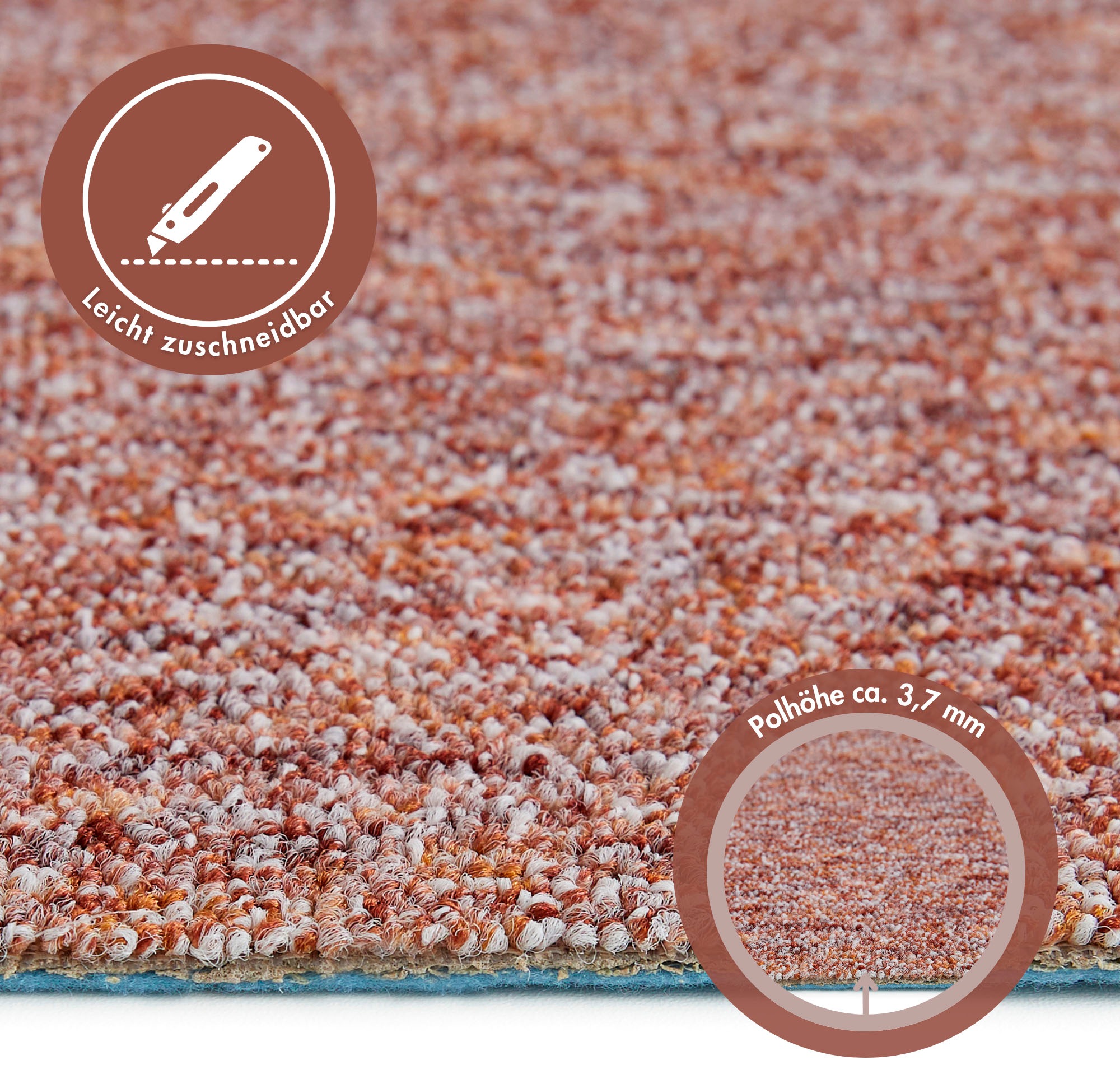 ANDIAMO Gambia Fine Loop Carpet Terracotta 500x600cm 2