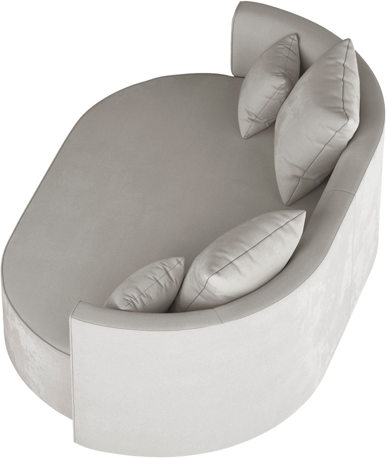 LeGer Home by Lena Gercke 2,5-Sitzer »ISALIE, rundes Loungesofa, mit Kissen, perfekt gepolstert«, moderne Stoffe, mit 4 Zierkissen, extra große Sitzfläche