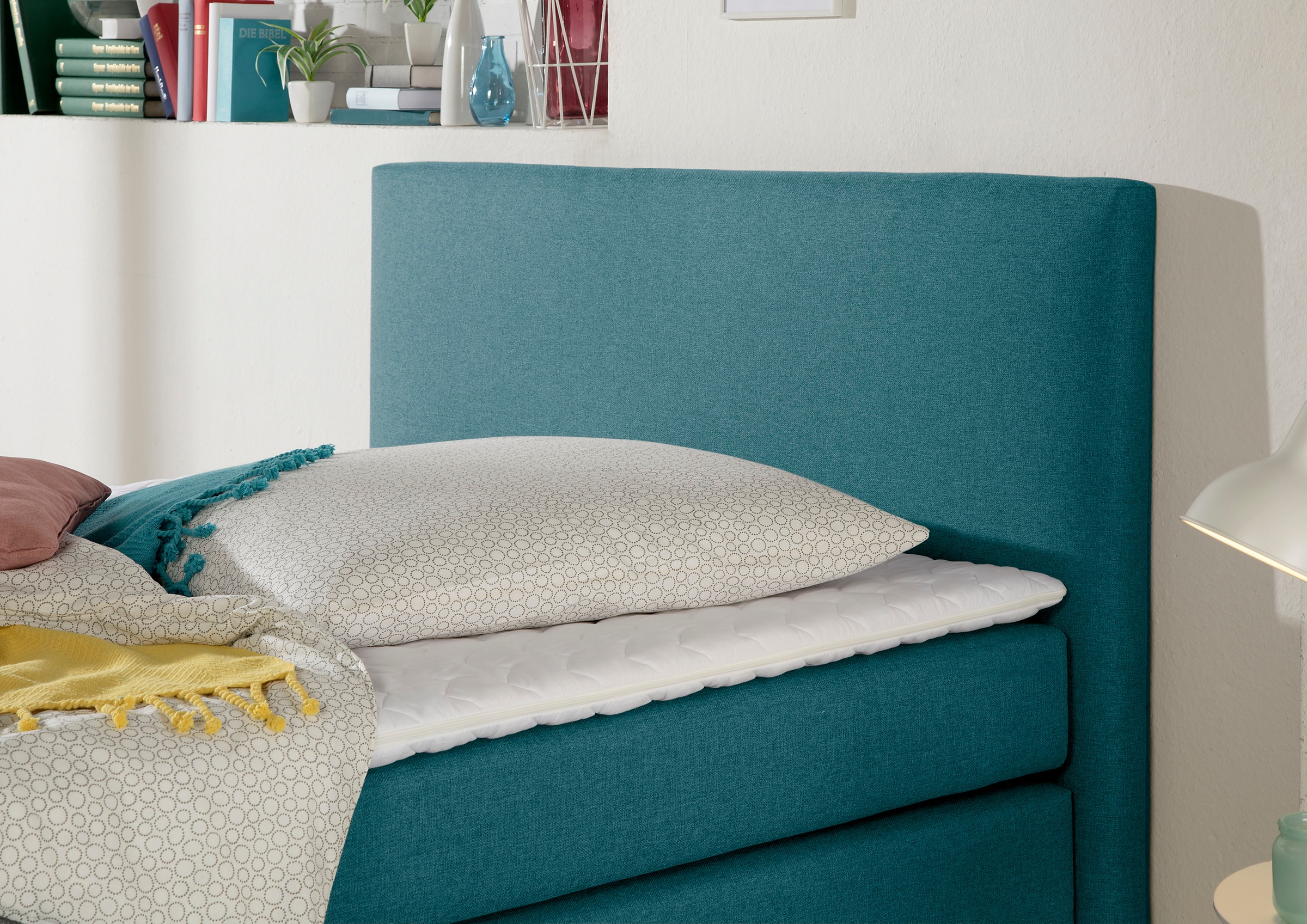 INOSIGN Boxspringbett »Eliana«, inkl. Topper, in 4 Breiten, 3 Matratzenarten und 2 Härtegraden