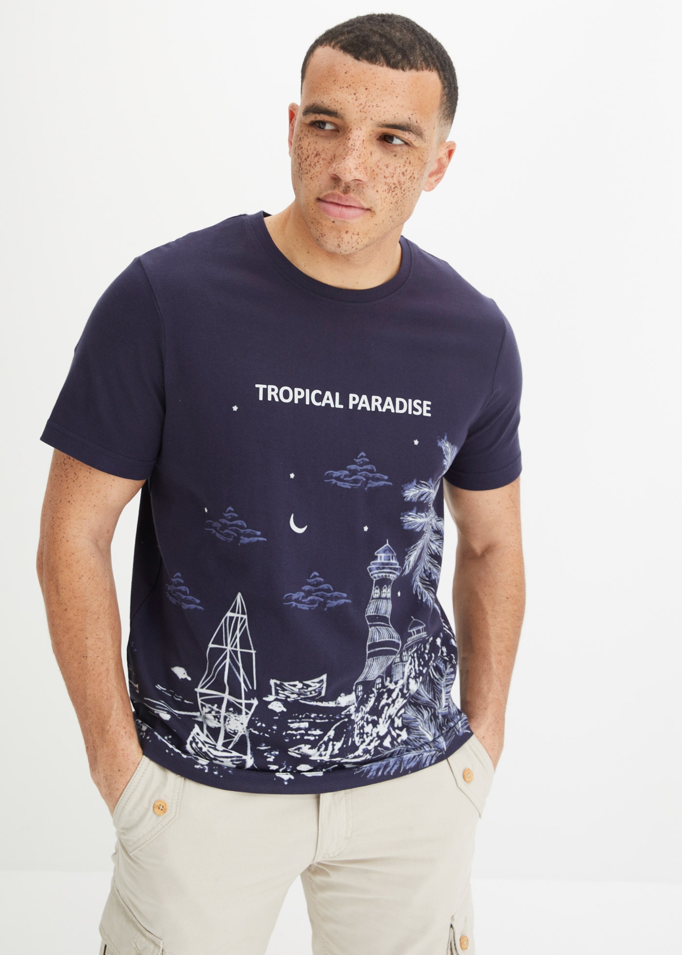 bonprix T-Shirt "T-Shirt aus reiner Baumwolle" Regular Fit, Kurzarm, Rundha günstig online kaufen