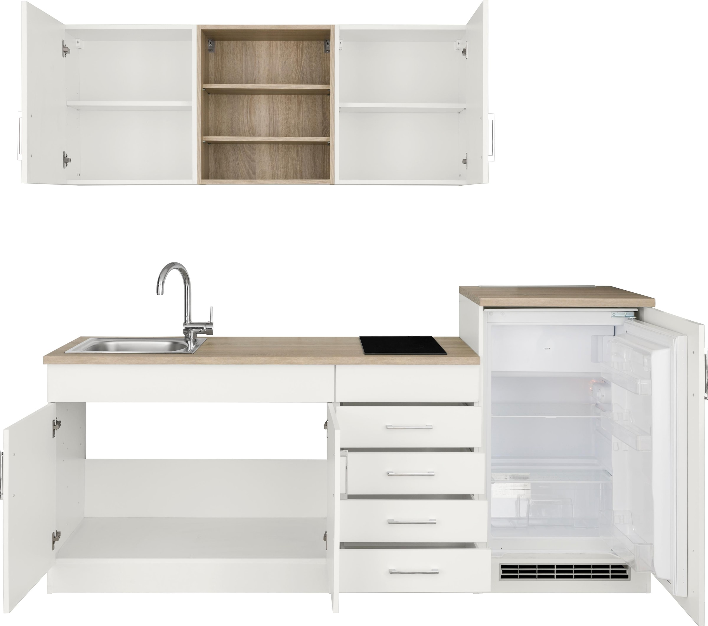 KOCHSTATION Küche »KS-Mali«, Breite 210 cm, mit E-Geräten