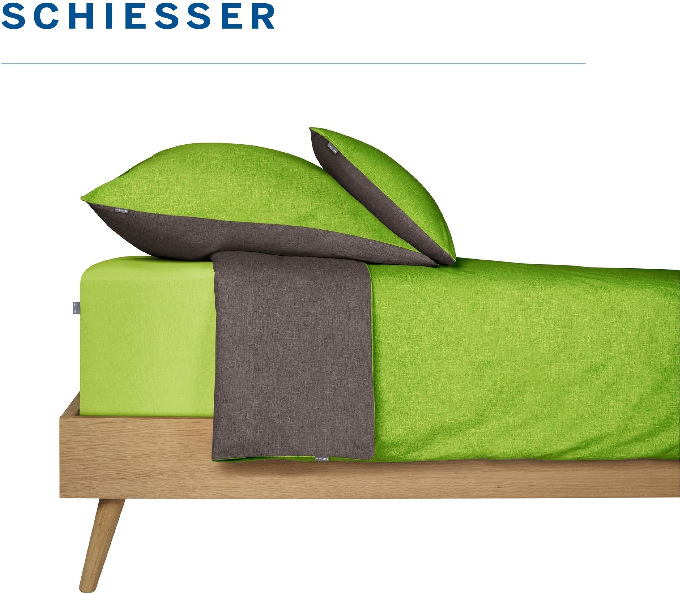 Schiesser Wendebettwäsche »Doubleface aus weicher Baumwolle mit edlem Melangeeffekt« 2 Stk. ab Größe 135x200 cm erhältlich, OEKO-TEX® MADE IN GREEN