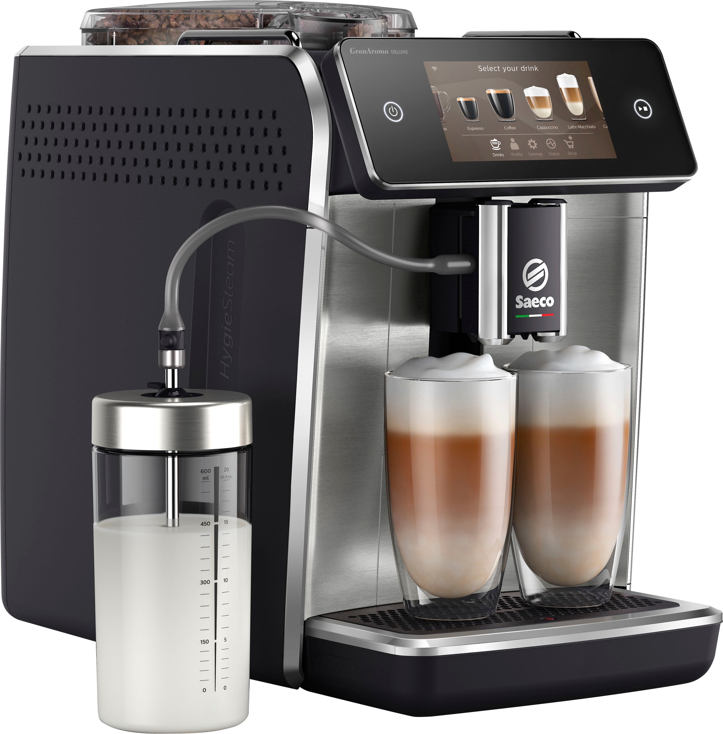 Saeco Kaffeevollautomat »Saeco GranAroma Deluxe SM6685/00« Pflegeset CA6707/10 im Wert von UVP 49,99€