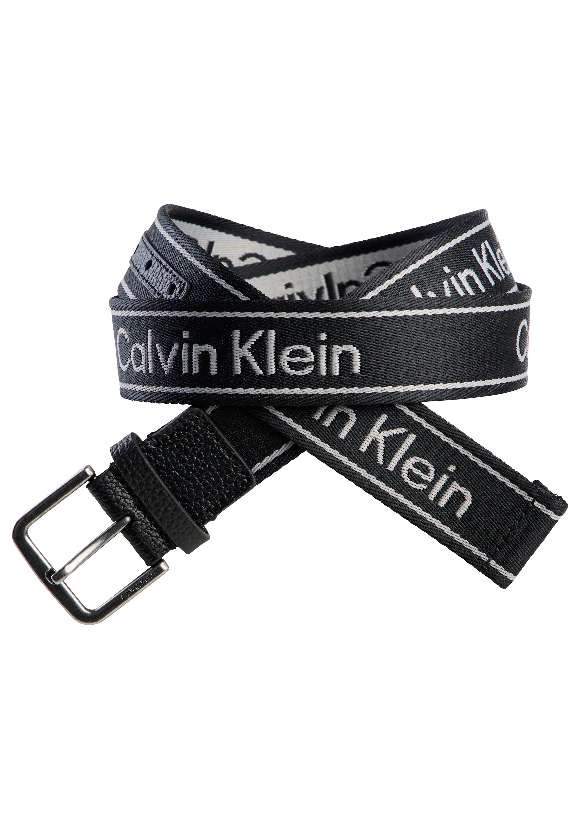 Calvin Klein Stoffgürtel »SHORT ROUND BUCKLE WEBBING 35MM« Regular fit und größenverstellbar