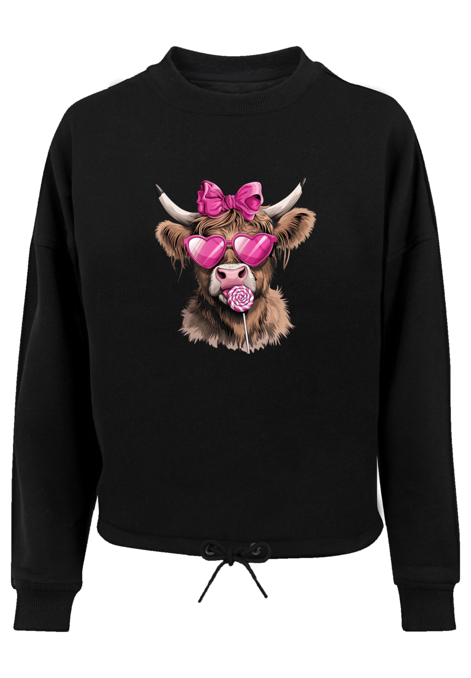 F4NT4STIC Sweatshirt »Highland Cow Valentinstag Sonnenbrille«, Premium Qualität