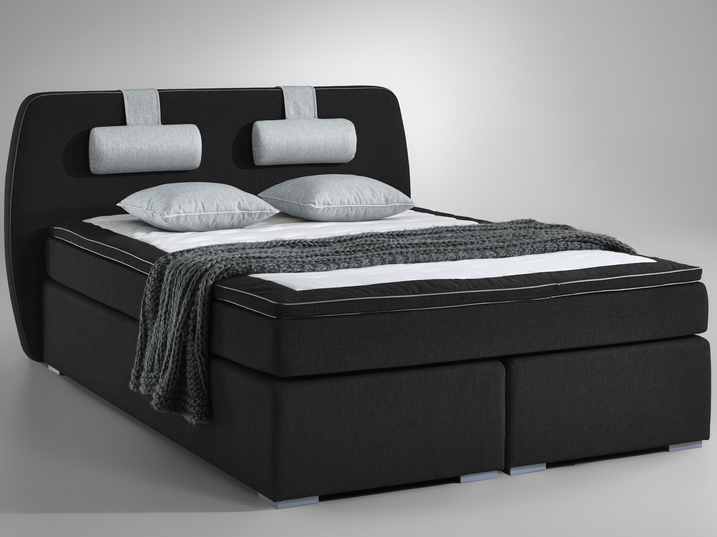 ATLANTIC home collection Boxspringbett »Rex«, mit Topper und verstellbaren Nackenkissen