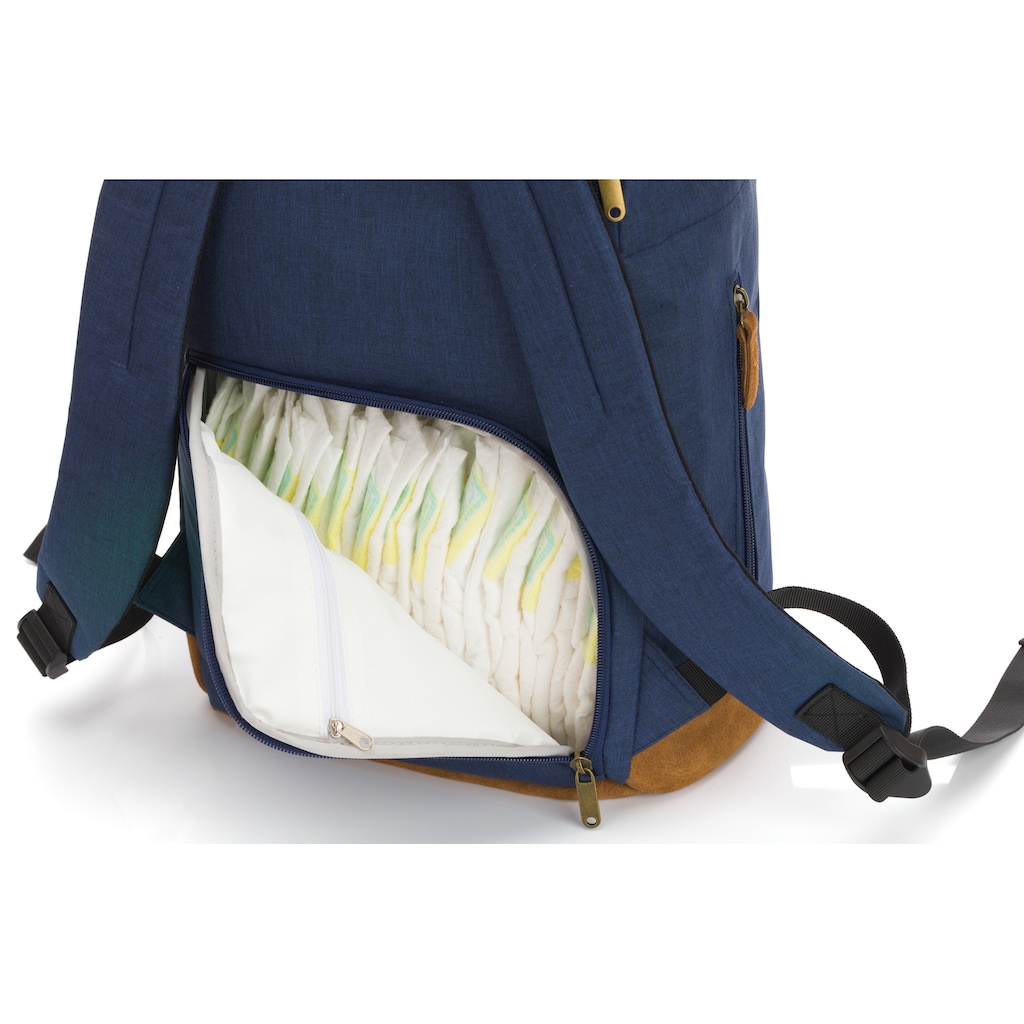 Fillikid Wickelrucksack »Berlin, navy melange«, Reflektoren