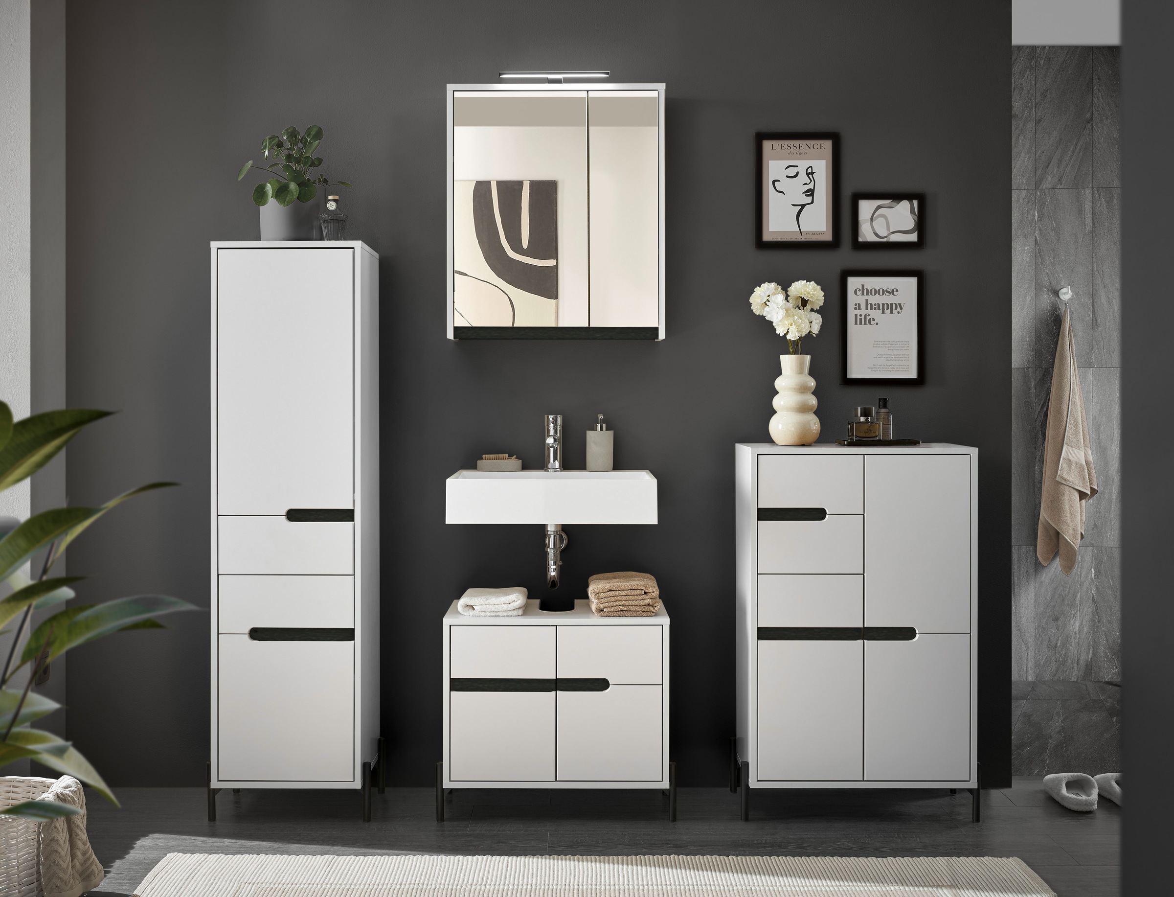 BASIC by Balculina Badezimmerspiegelschrank "Avanto B/H/T 60x70x20 cm" 1 St günstig online kaufen