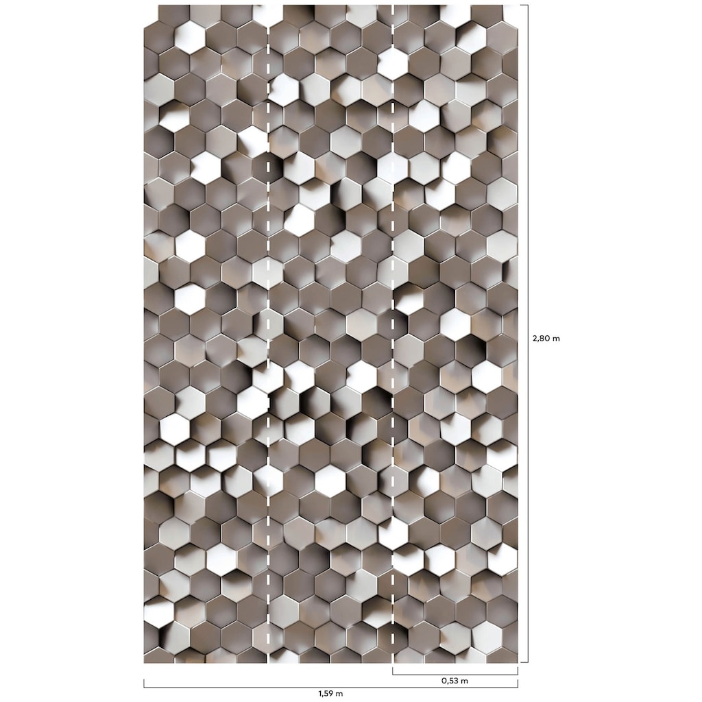 Bodenmeister Fototapete »3d Effekt Metall-Waben«