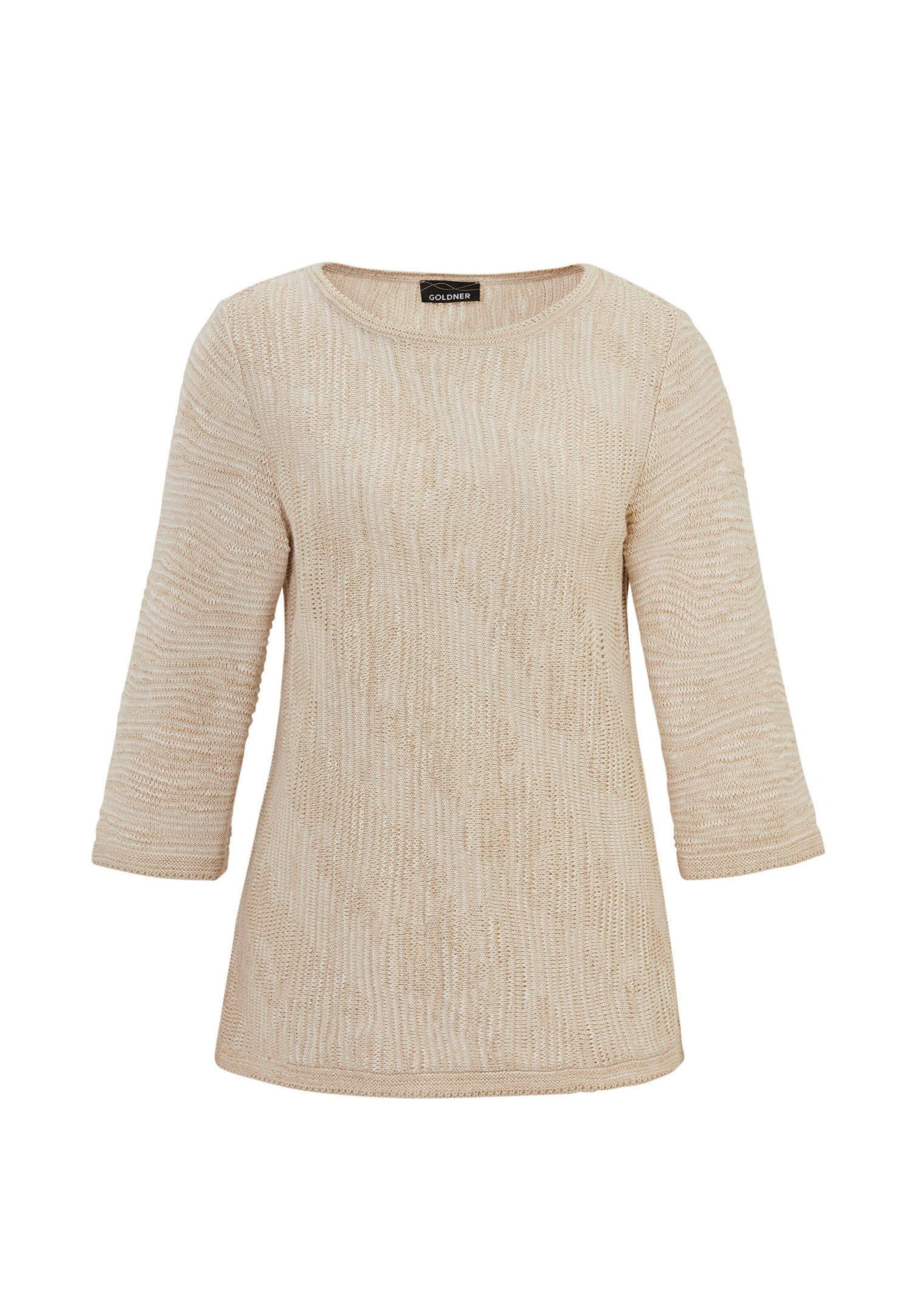 GOLDNER Rundhalspullover "Kurzgröße Jacquardpullover mit Glanzeffekt" keine/nicht relevant