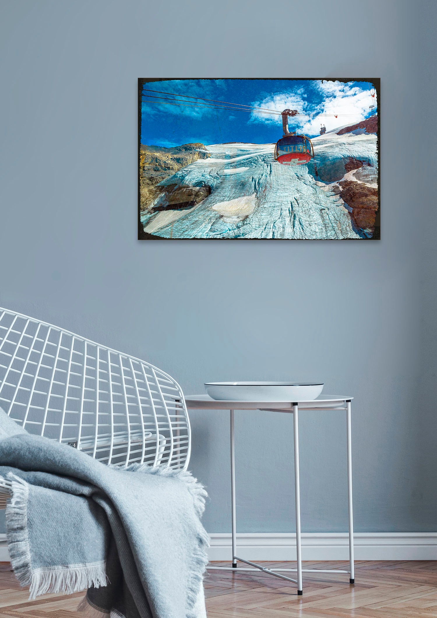 queence Metallbild "Gondola" Berge & Alpenbilder  Schriftzüge 1 Stk. tlg. S günstig online kaufen