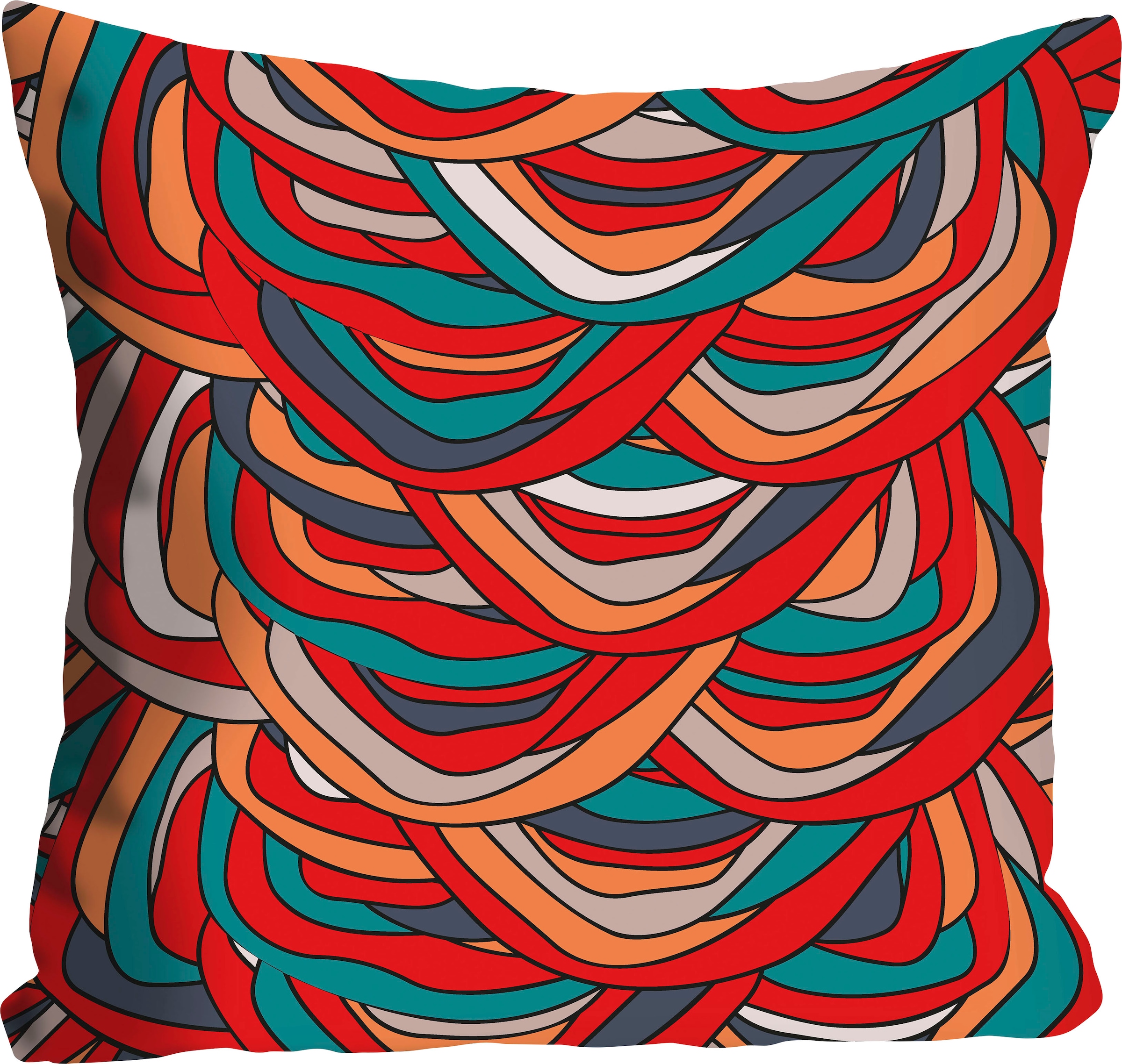 queence Dekokissen »Knubeli« mit einem bunten Haufen Garn