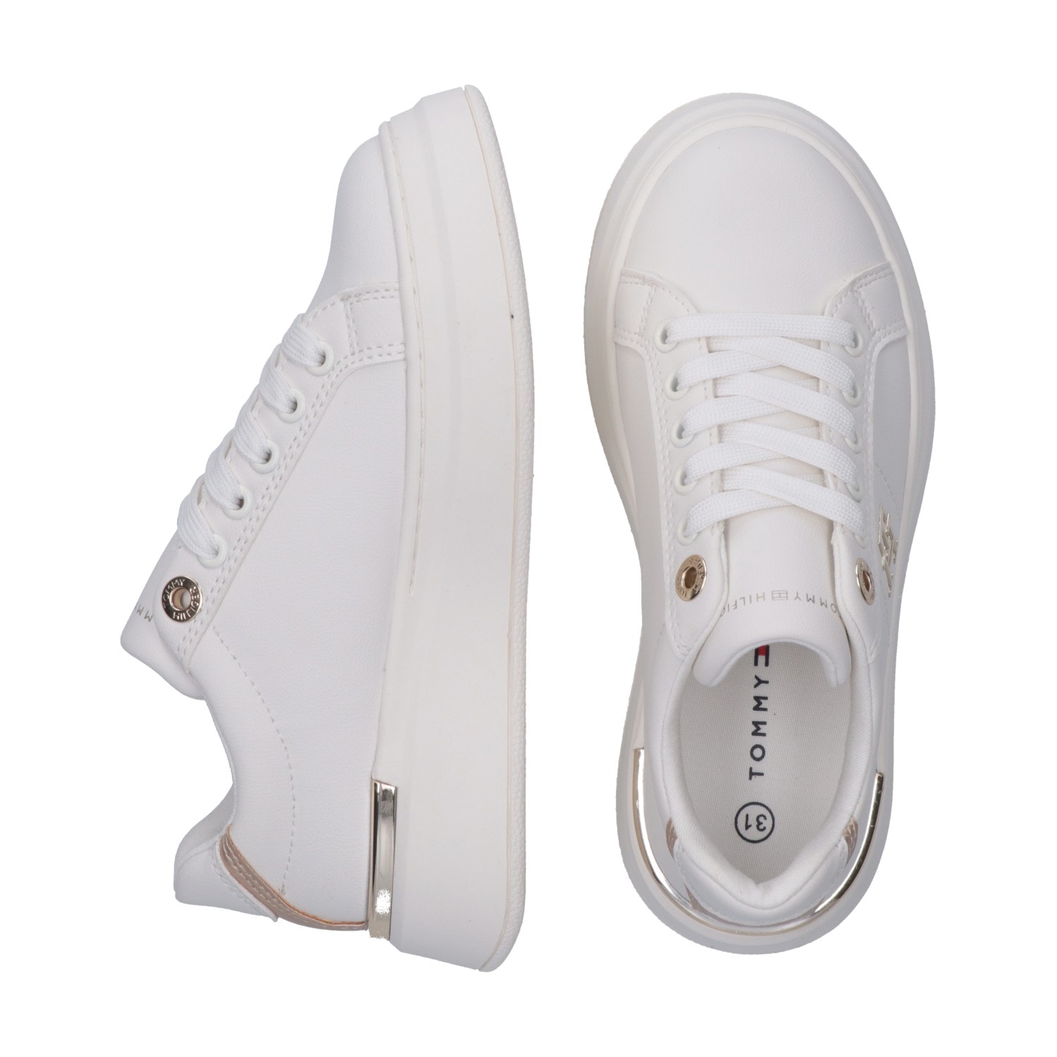 Tommy Hilfiger Sneaker, Plateausneaker, Schnürschuh mit Metallic Einsatz