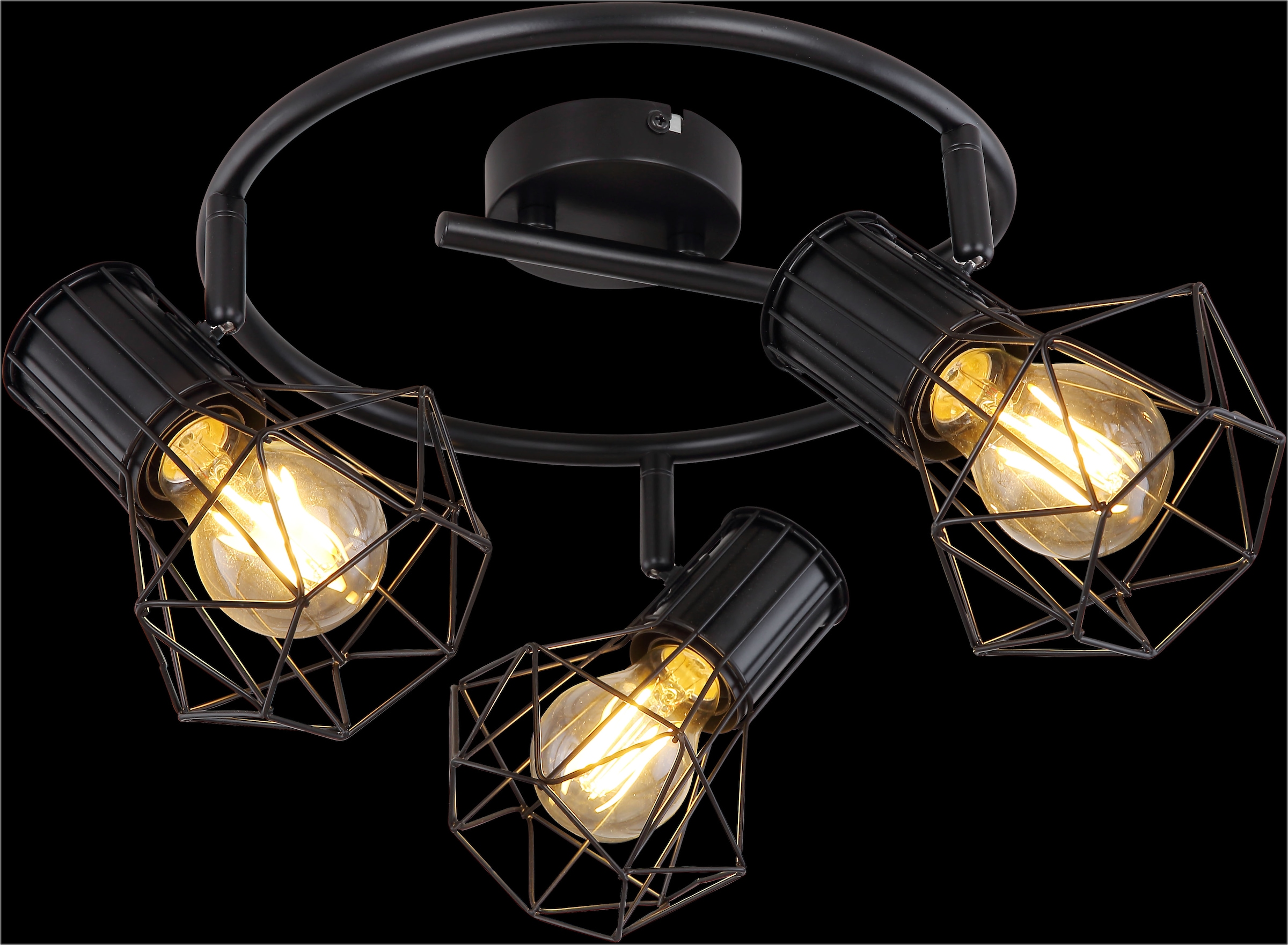 GLOBO LIGHTING Deckenstrahler »PRISKA«, Leuchtmittel E27 | ohne Leuchtmittel, Deckenstrahler/schwarz/Flur/Wohnzimmer