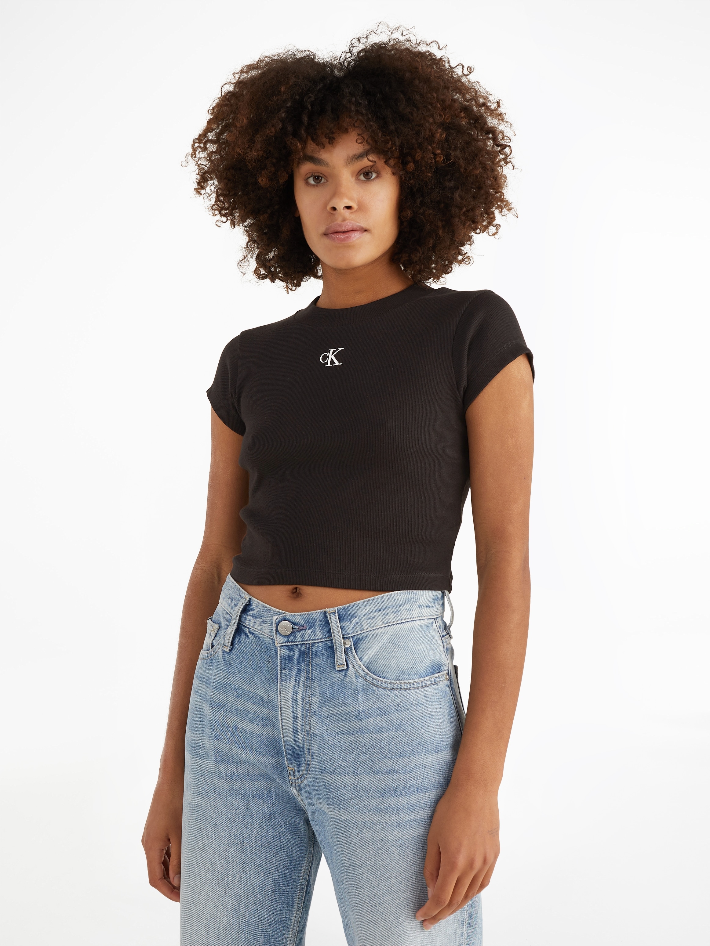 Calvin Klein Jeans T-Shirt "CK RIB BABY TEE", in kurzer Form günstig online kaufen