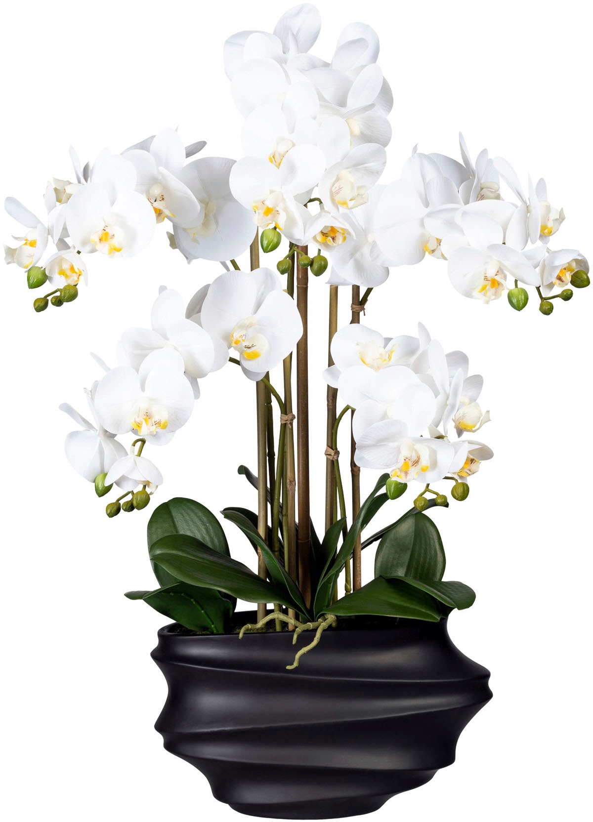 Kunstorchidee »Phalaenopsis«, in Design-Kunststoffvase