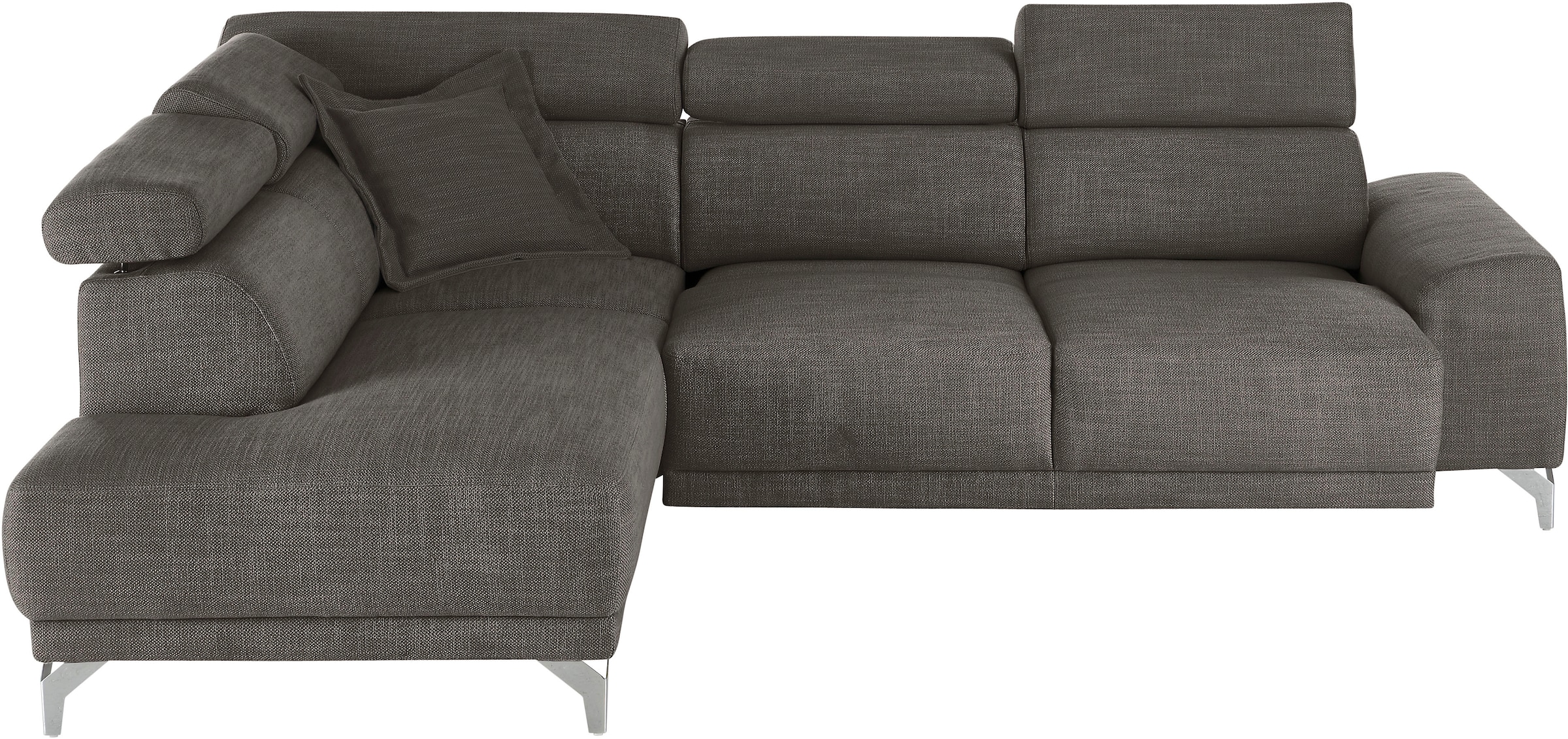 3C Candy Ecksofa »Greve Sofa immer mit manuelle Kopfteilverstellungen, modern, elegant«, wahlweise motorischer Sitzvorzug, bequem und zeitlos, L-Form