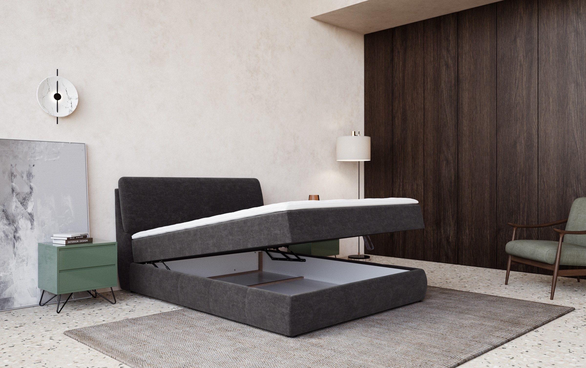 COTTA Boxbett »Cooper«, inkl. Topper, Bettkasten und verstellbarem Kopfteil