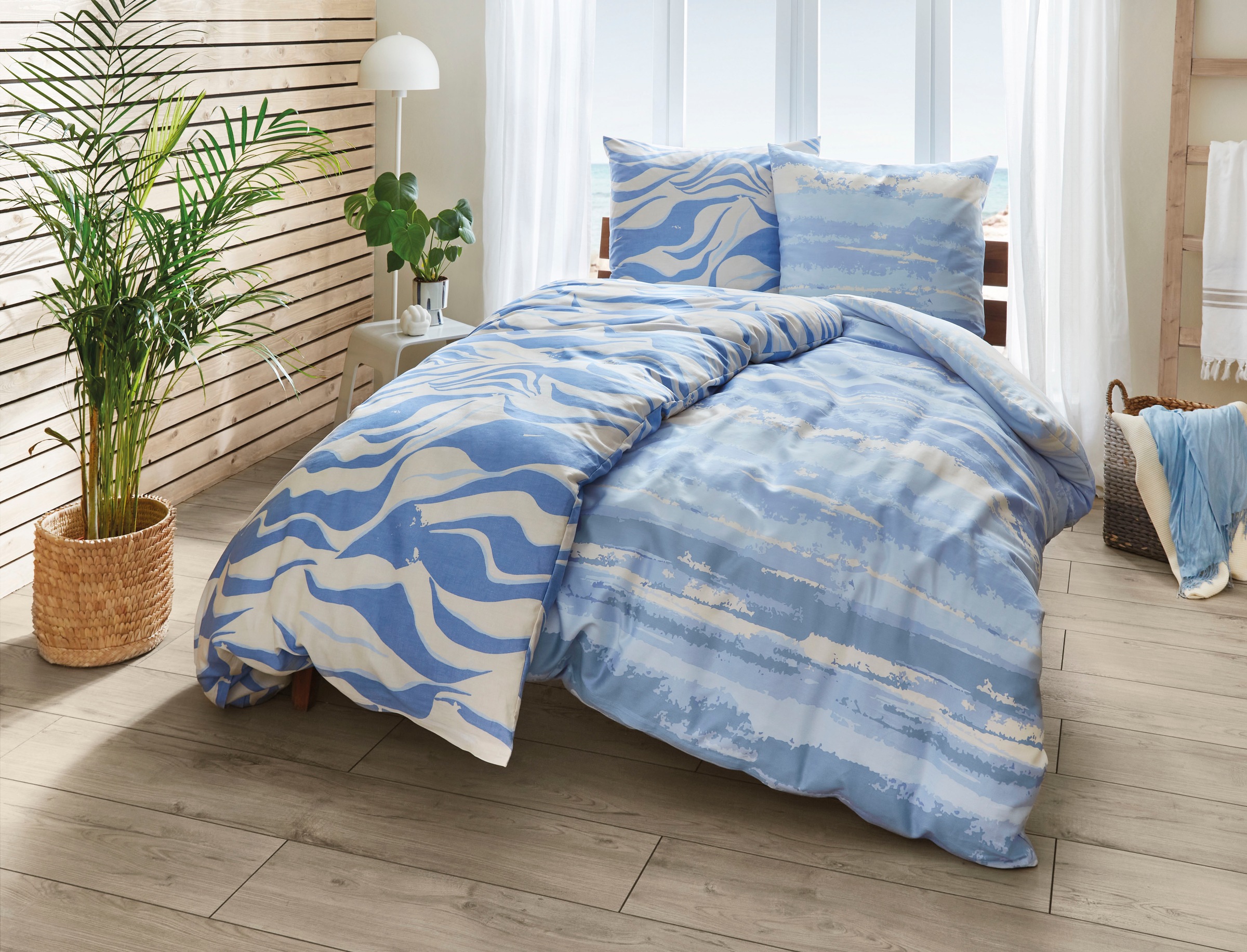 Kleine Wolke Bettwäsche "Ballade" 2 Stk. tlg. in Blautönen günstig online kaufen