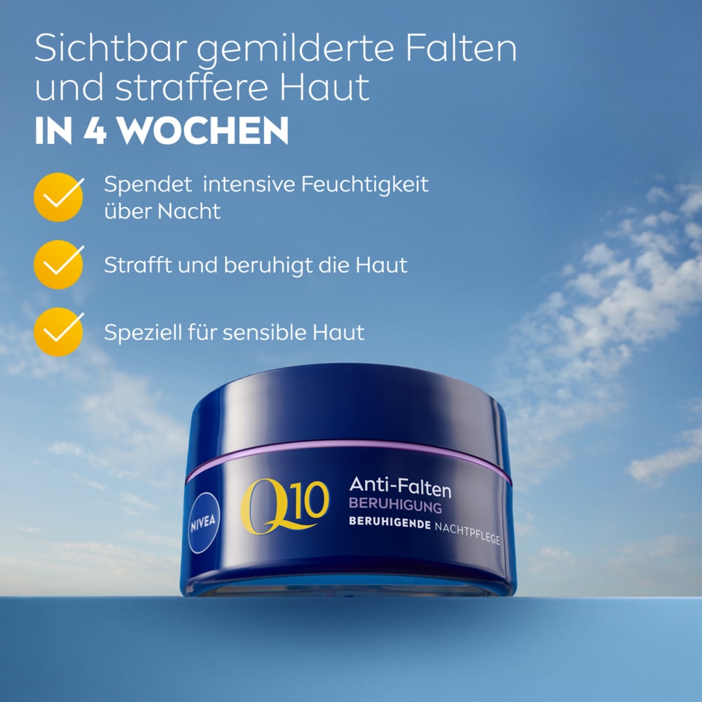 Nivea Nachtcreme »Q10 Anti-Falten Power Sensitive Nachtpflege« strafft & beruhigt die Haut über Nacht