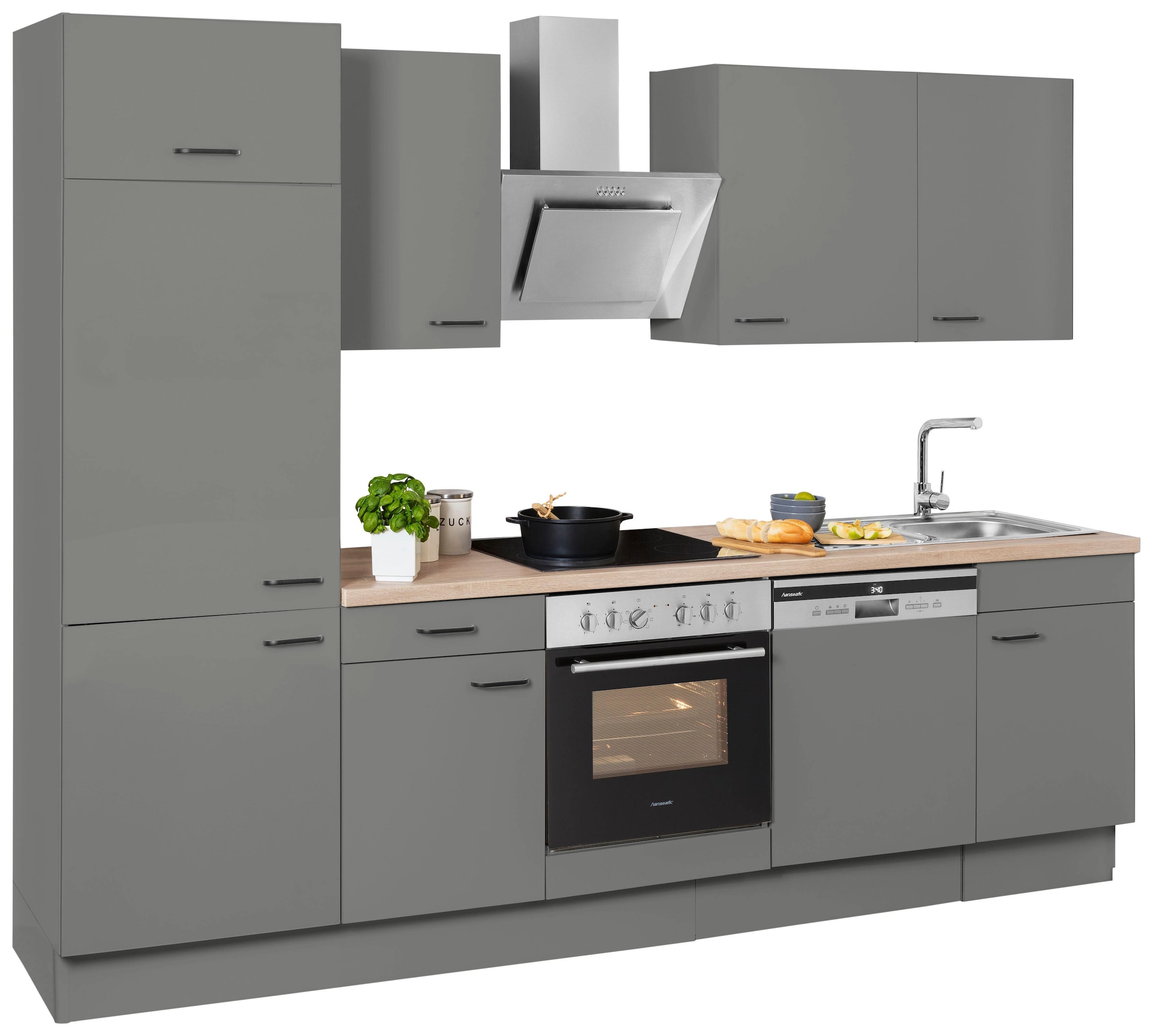 OPTIFIT Küchenzeile »Elga«, Premium-Küche mit Soft-Close-Funktion, Vollauszug, Breite 280 cm