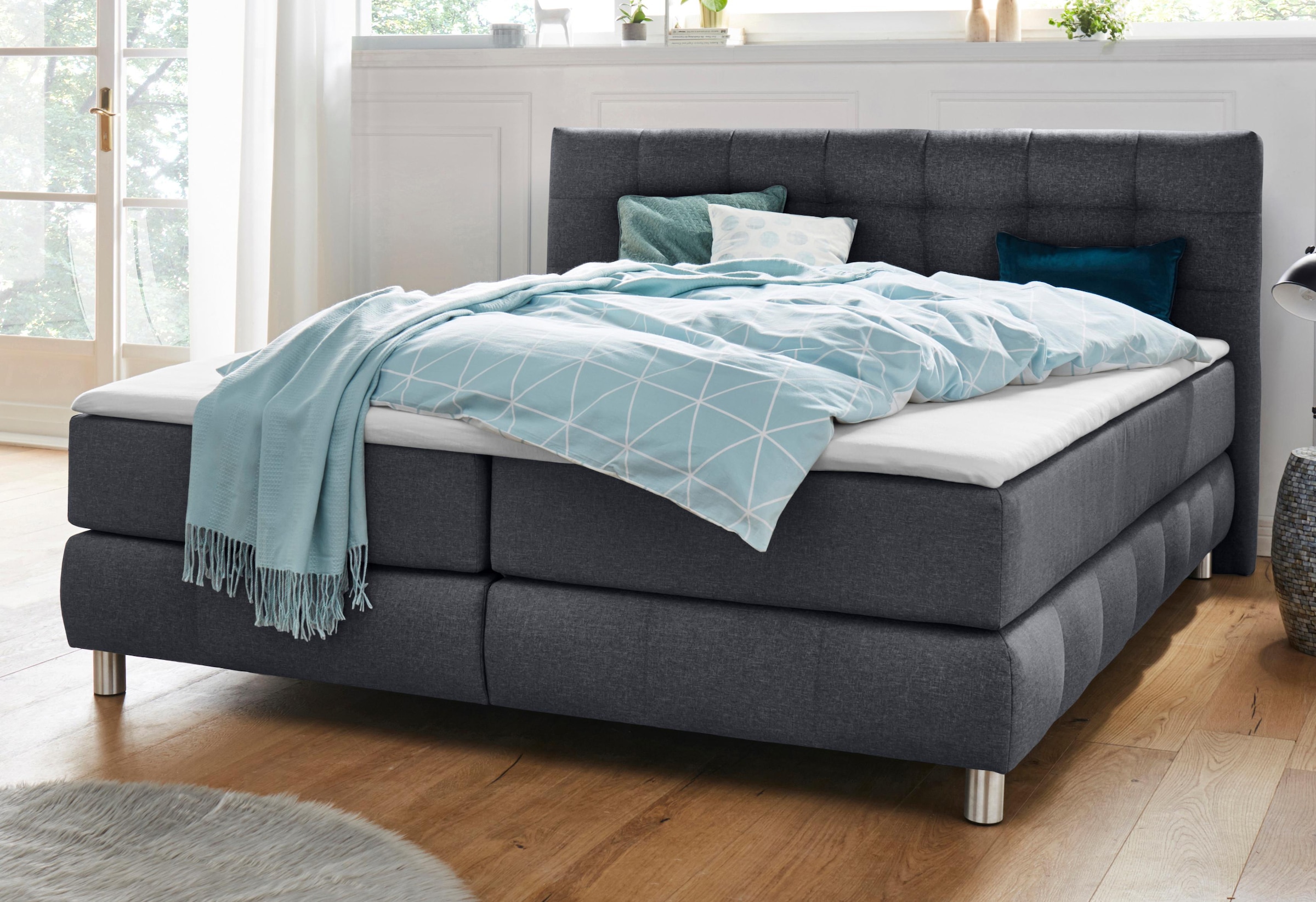 Home affaire Boxspringbett "Salo" incl. Topper, 6 Breiten, 2 Härtegrade, TF günstig online kaufen