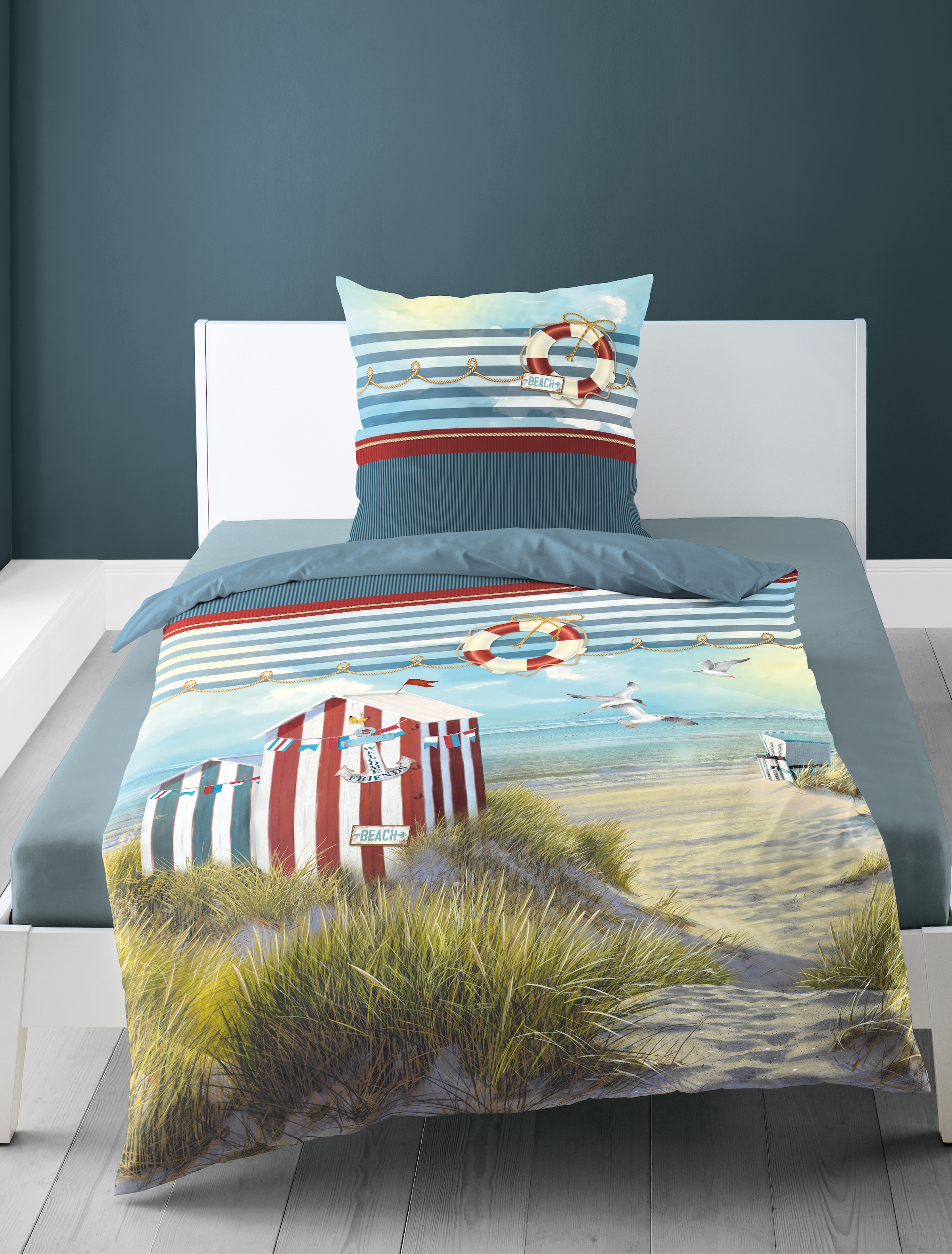 BIERBAUM Bettwäsche »Bettwäsche 5257« 2 Mako-Satin, 100  % Baumwolle, pflegeleicht, seidig glänzend