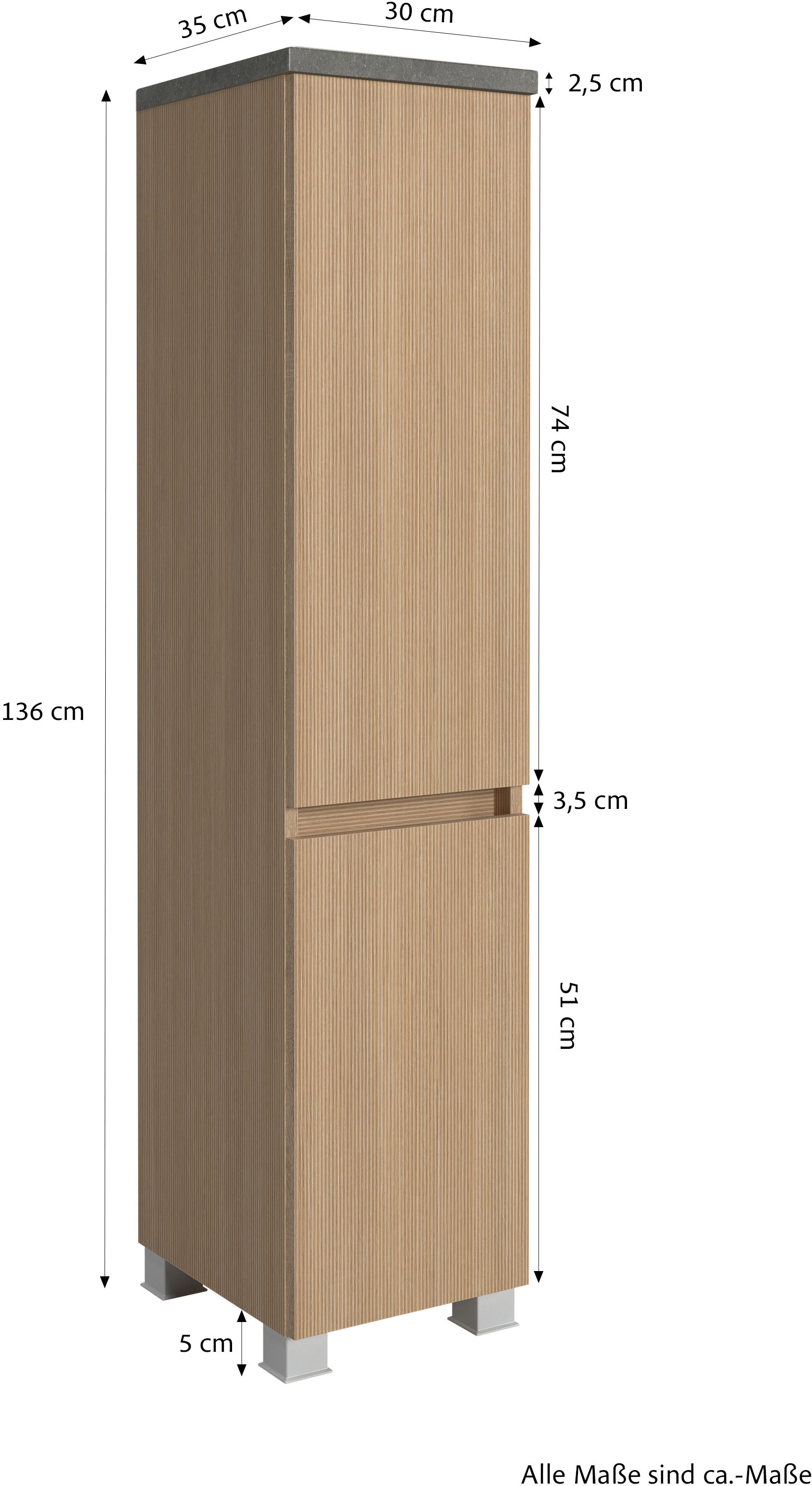welltime Badmöbel-Set »Eixo«, Set 110 cm breit, Badmöbel mit LED-Beleuchtung