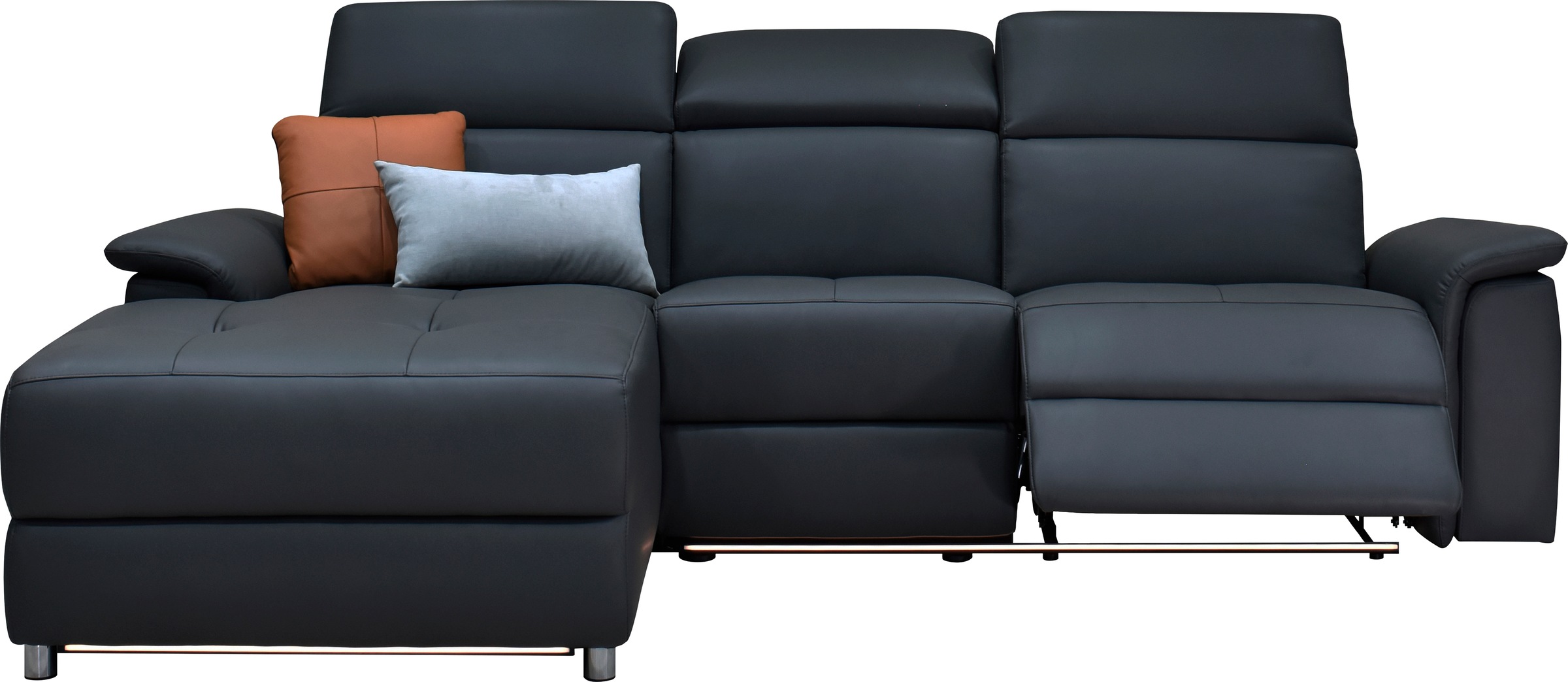 Places of Style Ecksofa »Pareli, L-Form, 259cm,m. Recamiere, Echtleder, Kunstleder, Webstoff«, man. o. elektr. Relaxfunktion, USB/Kopfteilverstellg u. LED
